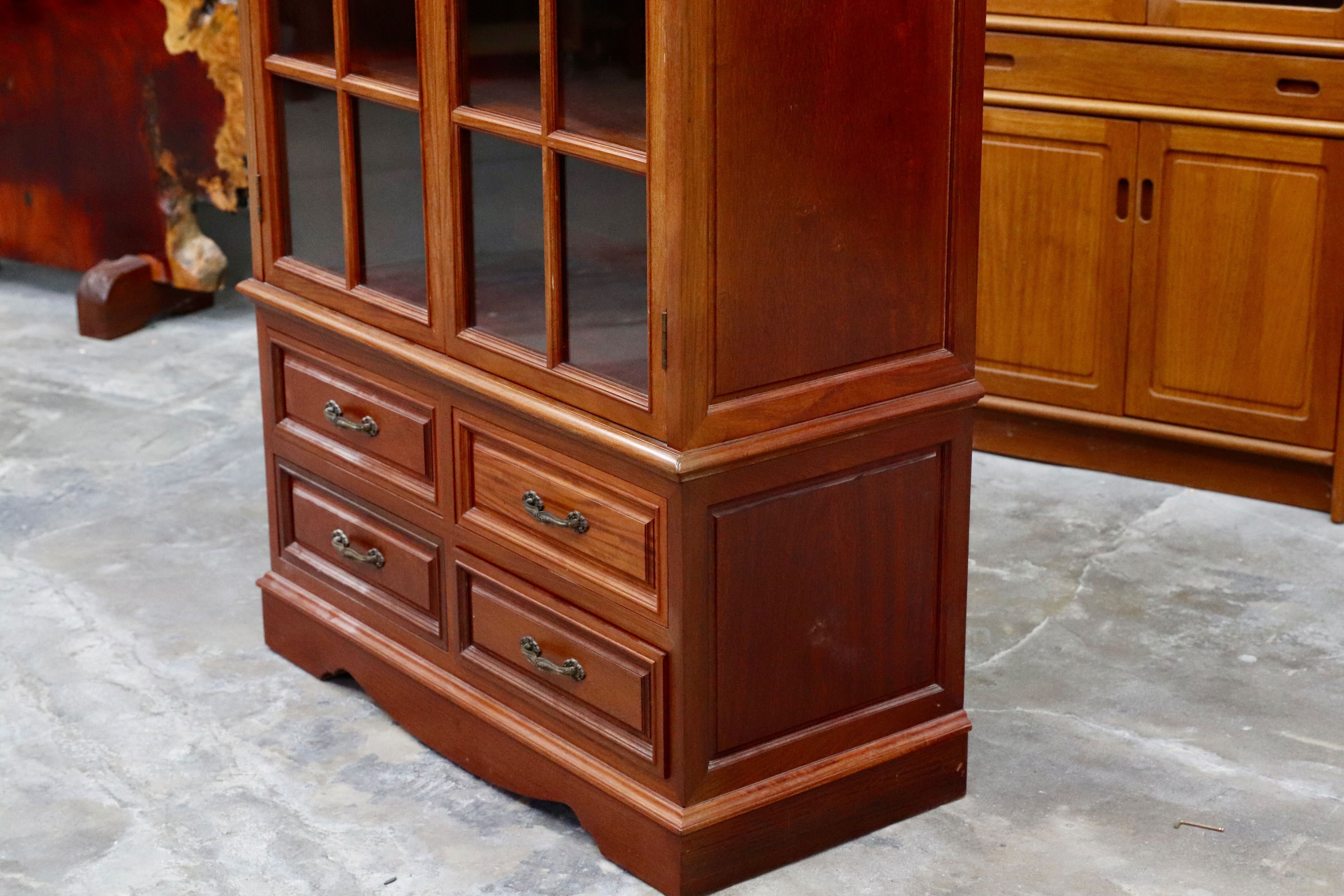 GMIS287○中国美術 唐木家具 高級家具 本棚 書棚 飾り棚 キャビネット ブックキャビネット 書斎 棚 民藝 アンティーク