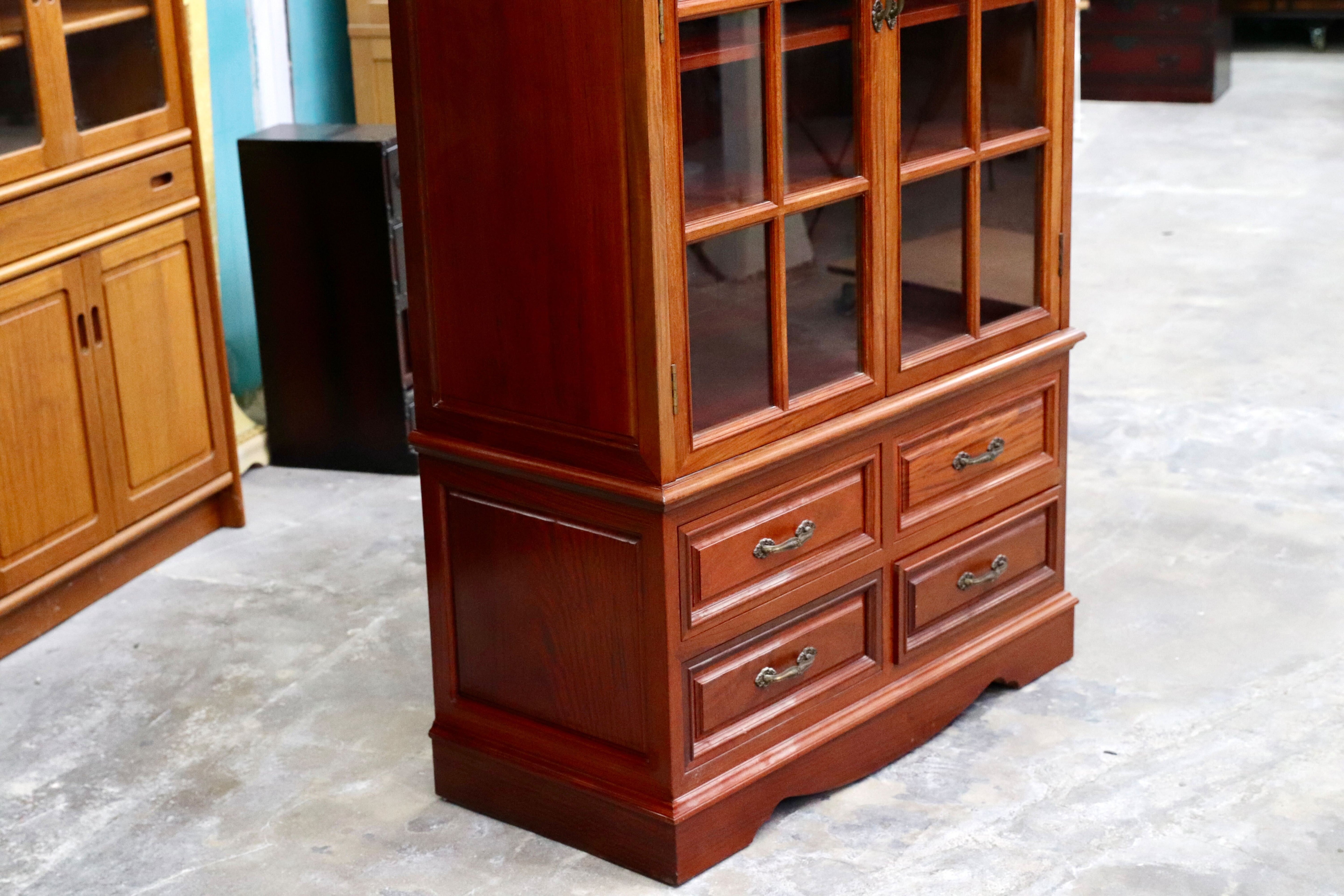 GMIS287○中国美術 唐木家具 高級家具 本棚 書棚 飾り棚 キャビネット ブックキャビネット 書斎 棚 民藝 アンティーク