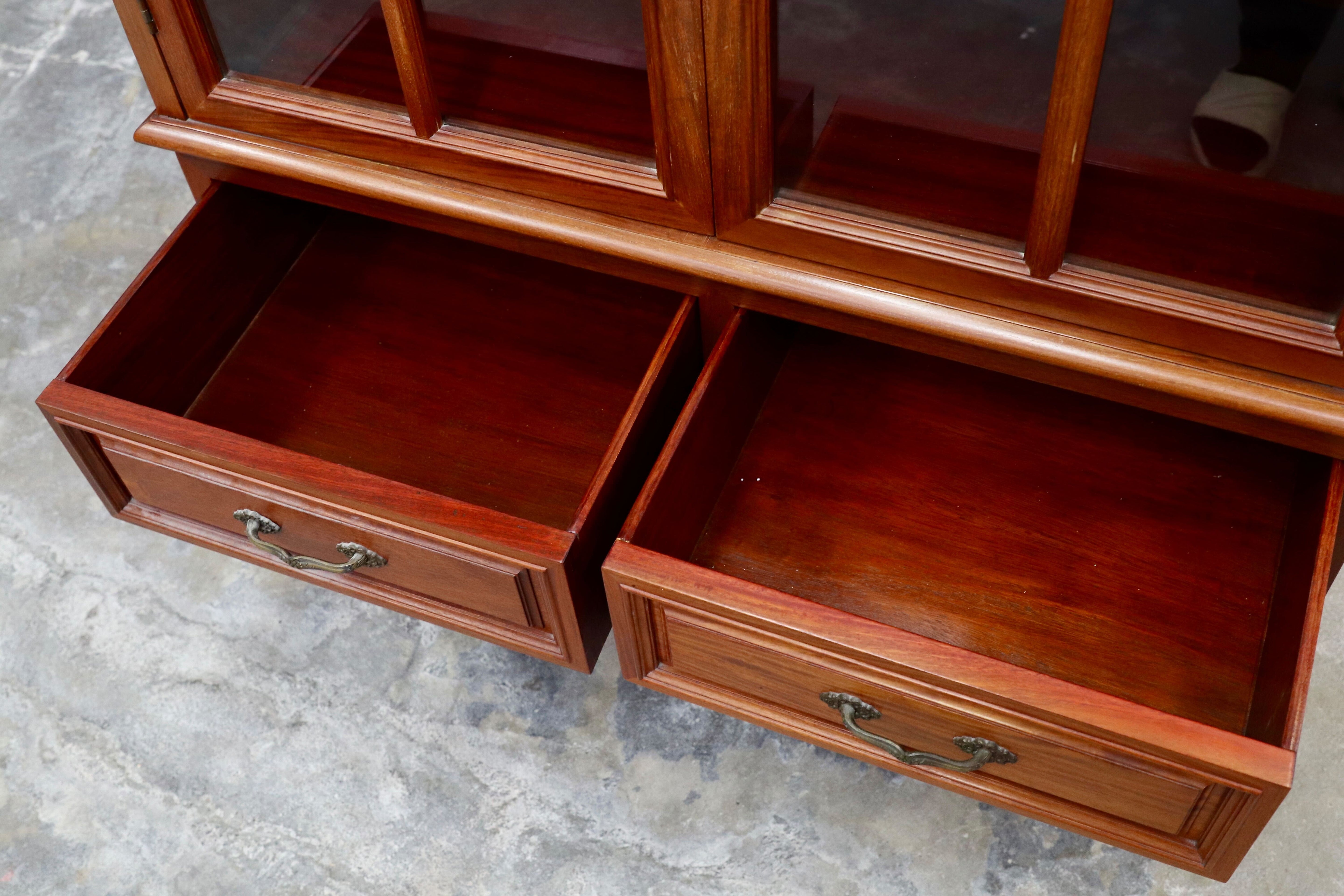 GMIS287○中国美術 唐木家具 高級家具 本棚 書棚 飾り棚 キャビネット ブックキャビネット 書斎 棚 民藝 アンティーク