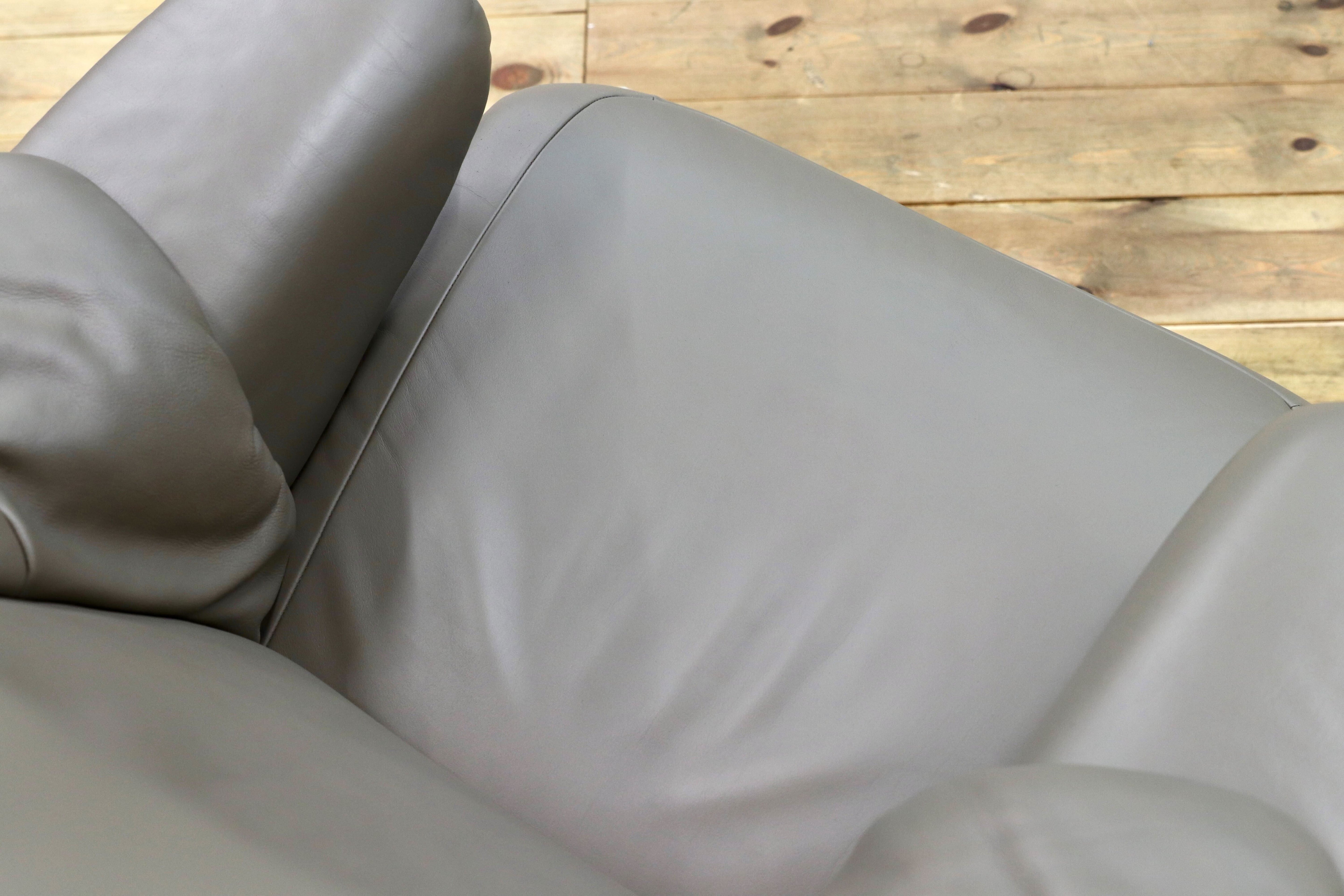 GMIK545○karimoku / カリモク THE FRIST ザファースト リクライニングチェア パーソナルチェア 本革 グレー RU7350 定価33.66万