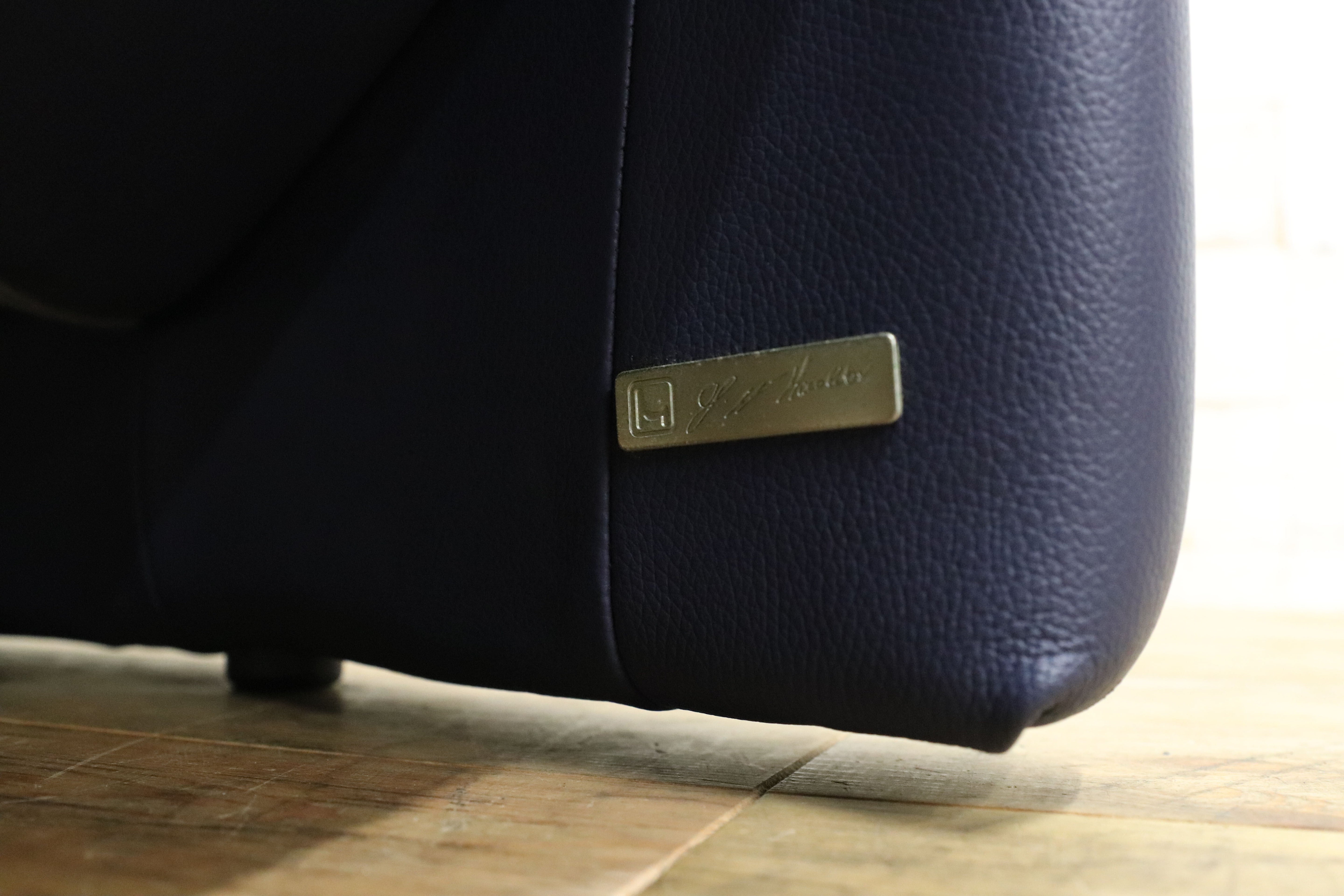 GMIS276A○NICOLETTI / ニコレッティ Dream 2人掛けソファ ラブソファ ブルー 2シーター イタリアモダン 約50万 本革 レザー