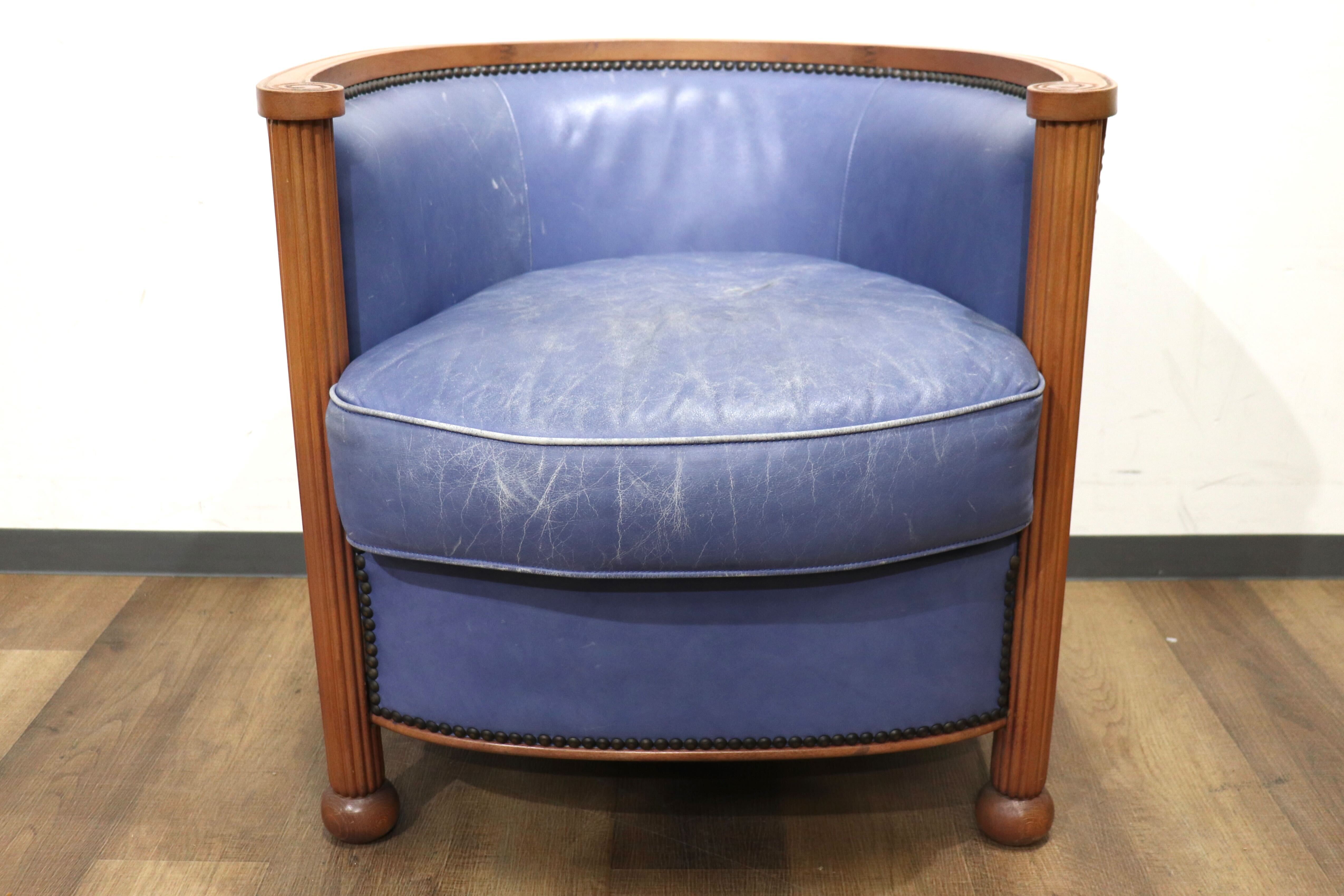 GMHN276B○西洋 フランス アンティーク 1人掛けソファ シングルソファ アームチェア 本革 鋲打ち ヨーロピアン クラシック ヴィンテージ