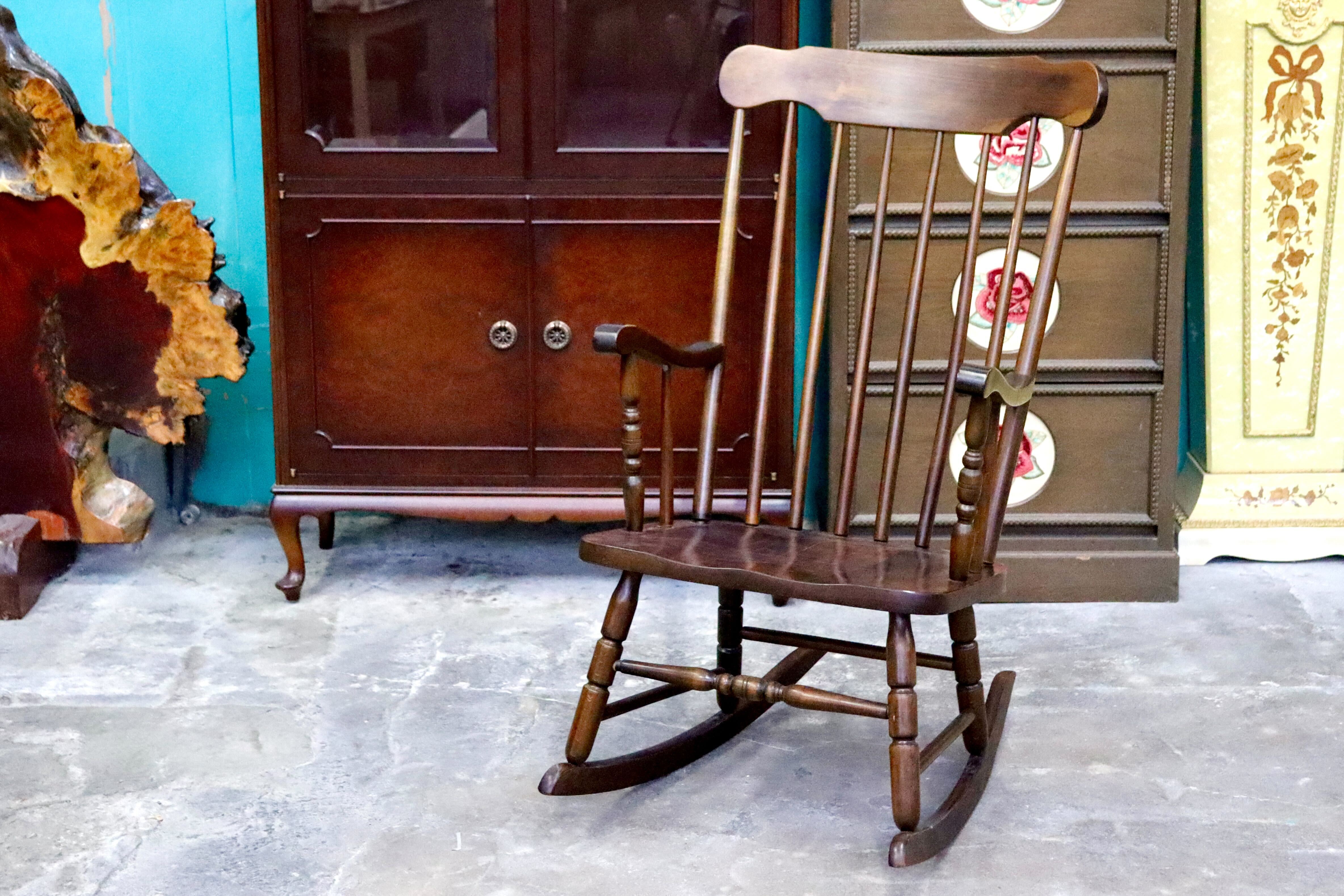 GMIS384○飛騨家具 ロッキングチェア アームチェア 揺り椅子 レトロ カントリー 古民家 ビンテージ アンティーク