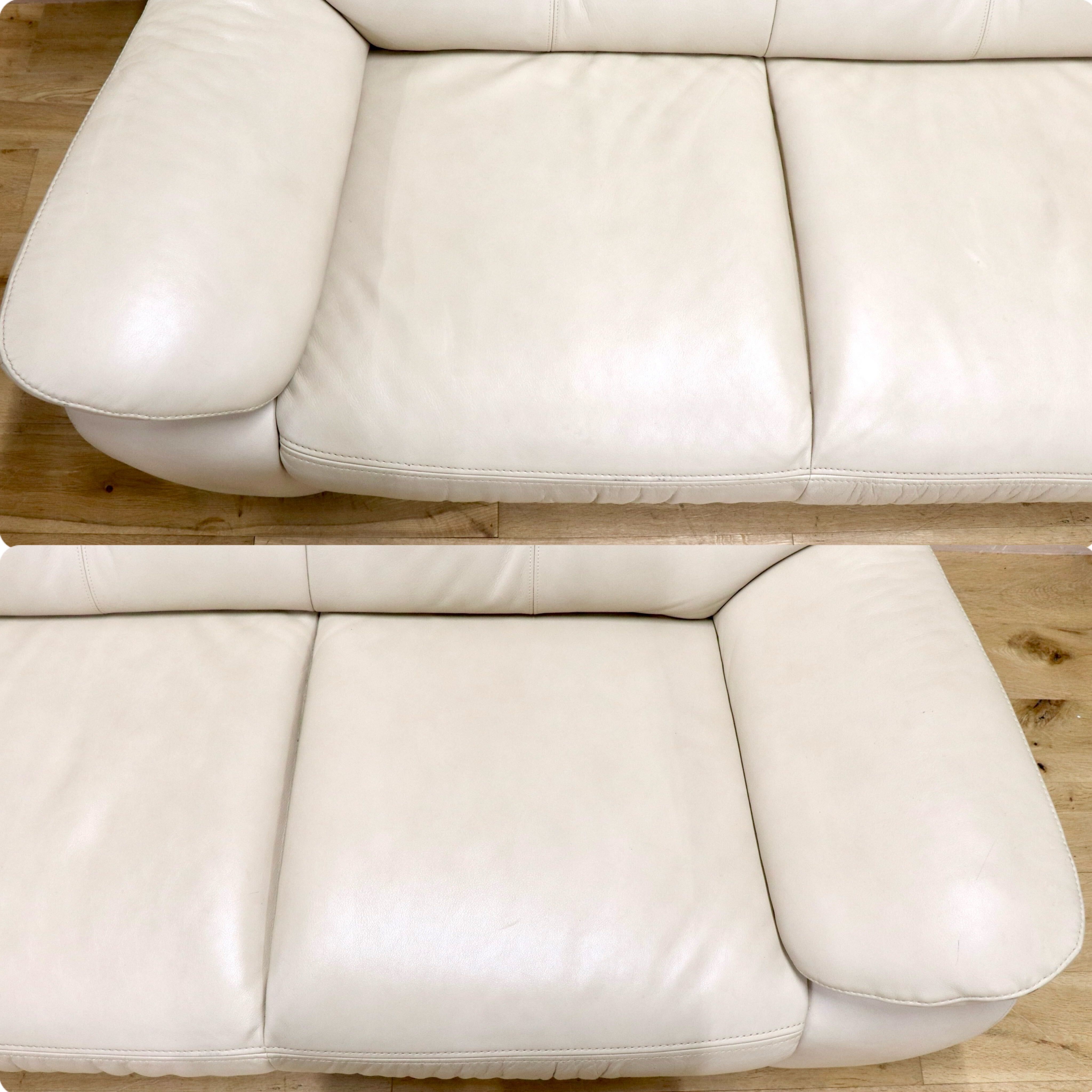 GMFN340○karimoku / カリモク 3人掛けソファ トリプルソファ ハイバック アイボリー 本革 レザー モダン 国産家具