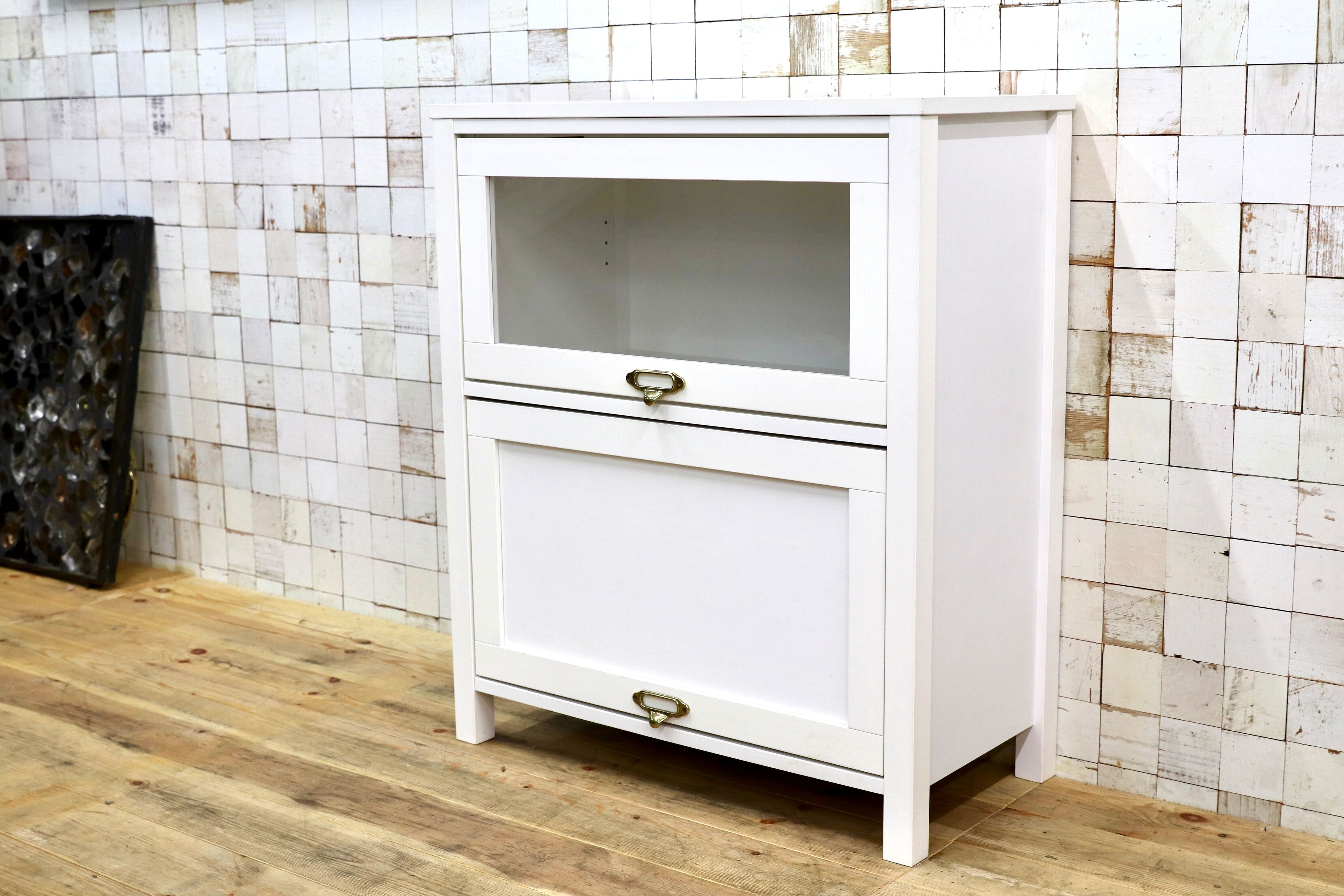 GMIK535○MOMO NATURAL / モモナチュラル CIELE（シェル）シリーズ フラップ扉 リビング収納 サイドボード サイドキャビネット