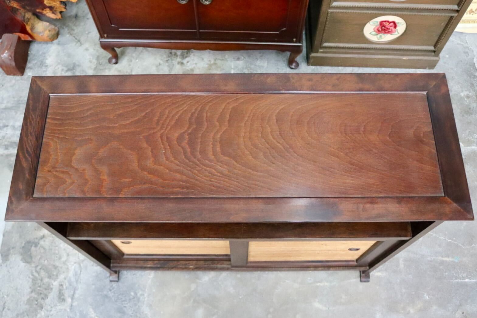 GMIH411○九州民芸家具 茶箪笥 茶棚 サイドボード キャビネット 飾り棚 サイドボード ミズメザクラ 無垢材 レトロ ヴィンテージ