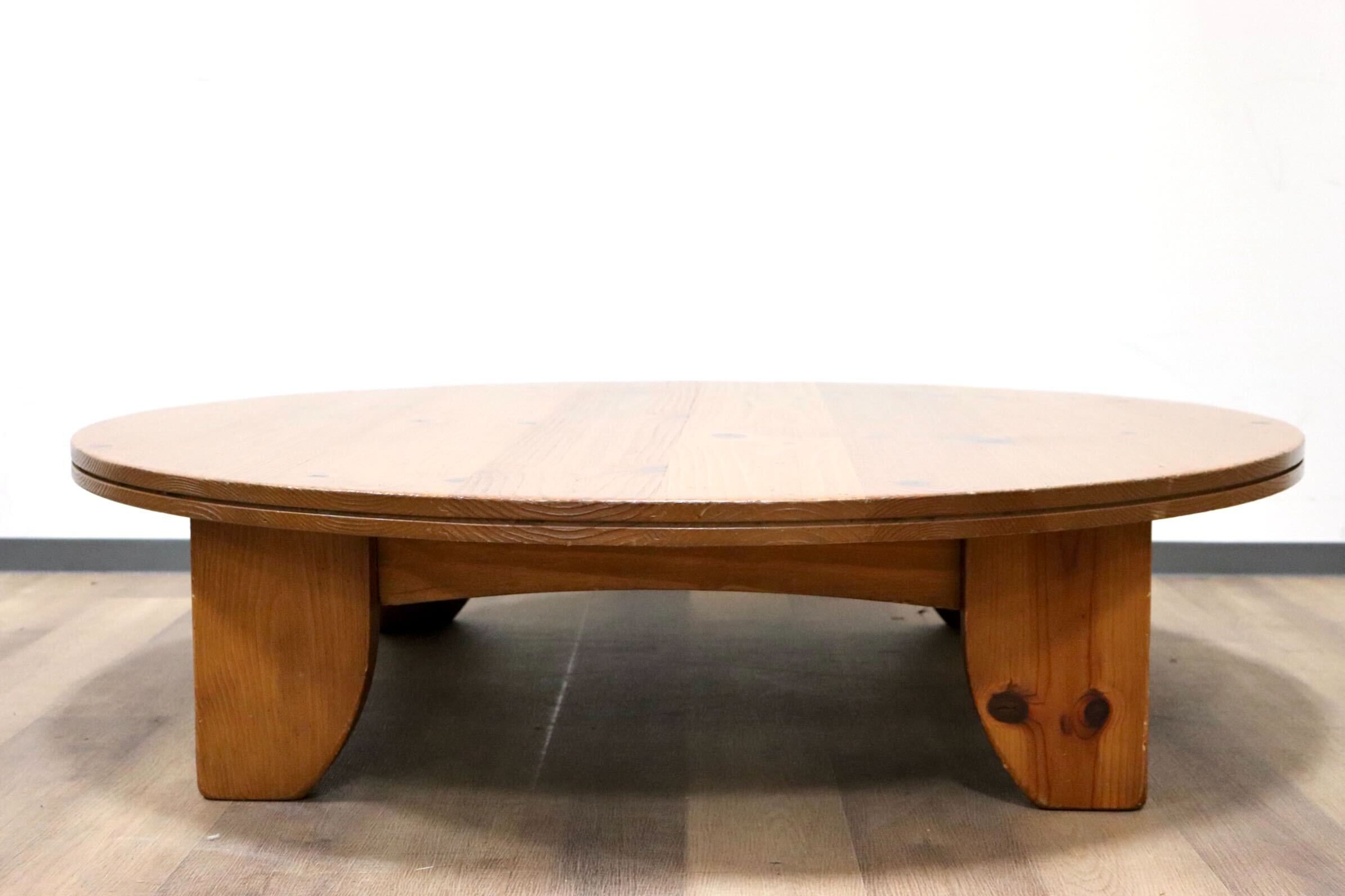 GMGH166○ACTUS / アクタス F1テーブル ラウンドテーブル 丸テーブル リビングテーブル ローテーブル 座卓 無垢材 パイン材 定価約26万