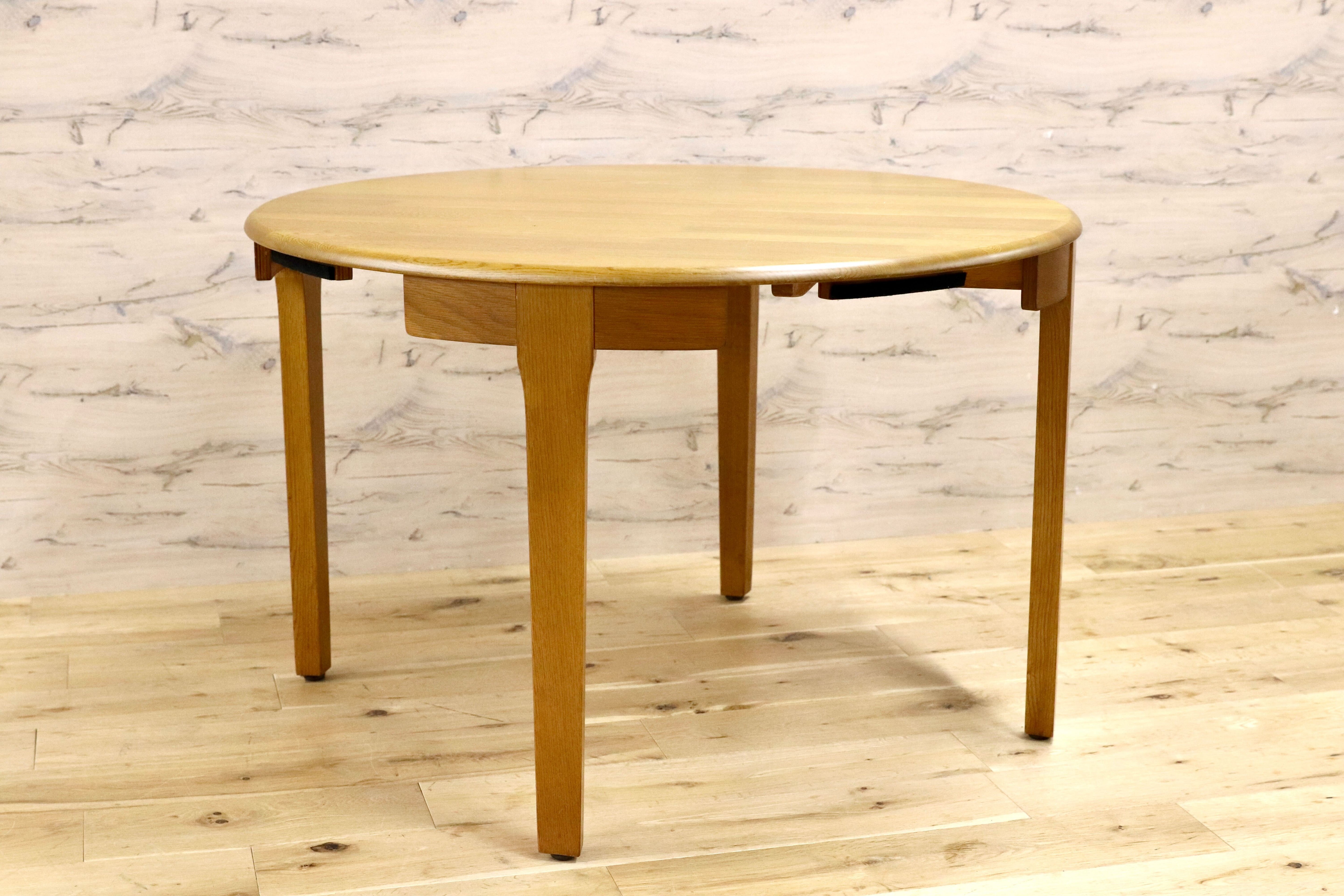GMIH243○イバタインテリア / ibata interior ラウンドテーブル ダイニングテーブル 食卓テーブル オーク材 飛騨家具 レトロ 和モダン