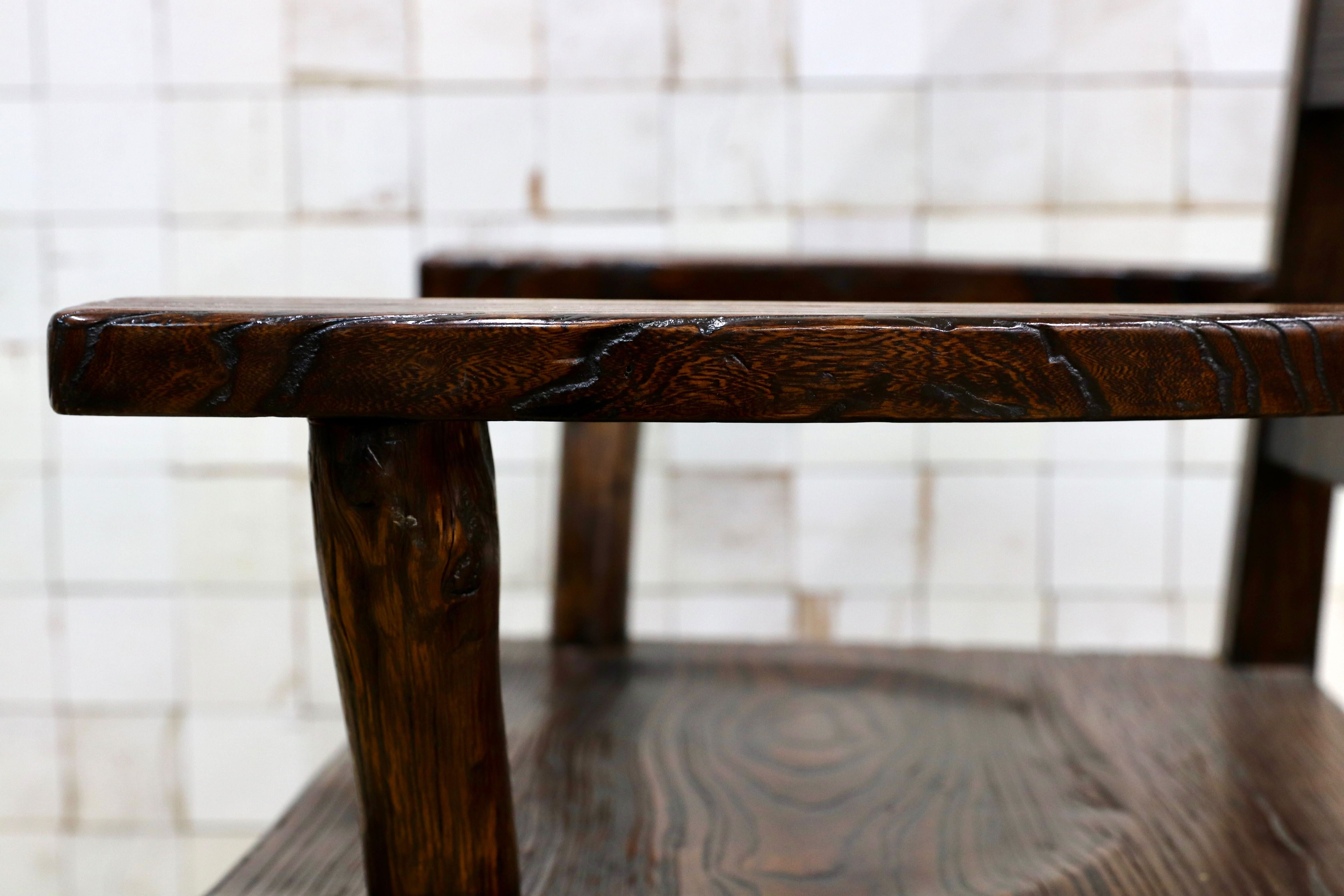 GMIS291A○アジアンリゾート ヴィンテージ ウッドチェア アームチェア ダイニングチェア 椅子 和モダン 民藝風 レトロ チェア