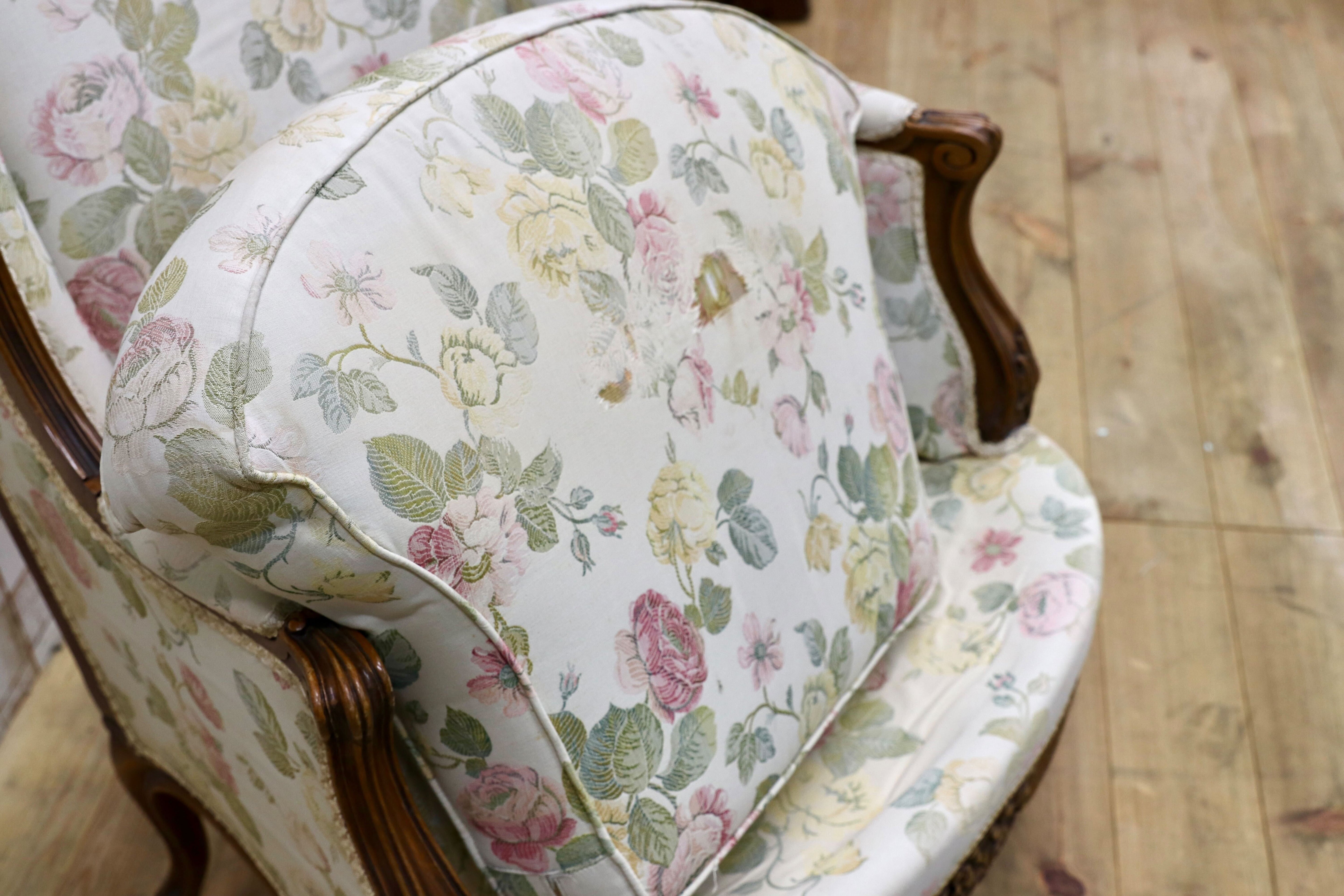 GMIK530○アンティーク サロンチェア 椅子 ラグジュアリー モダン ロココ様式 ヨーロピアン チェア 1人掛けソファ 店舗什器 ファブリック