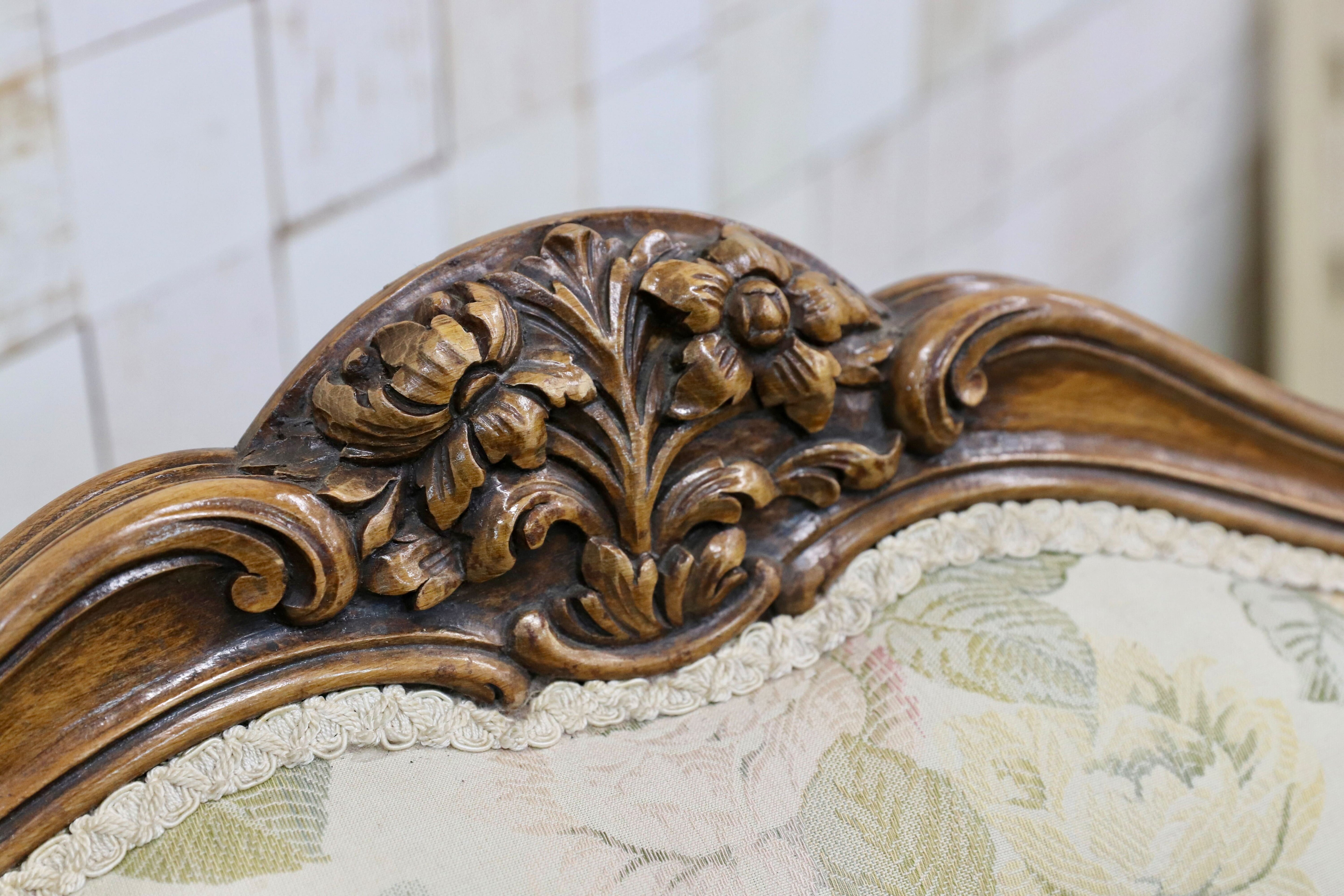 GMIK530○アンティーク サロンチェア 椅子 ラグジュアリー モダン ロココ様式 ヨーロピアン チェア 1人掛けソファ 店舗什器 ファブリック