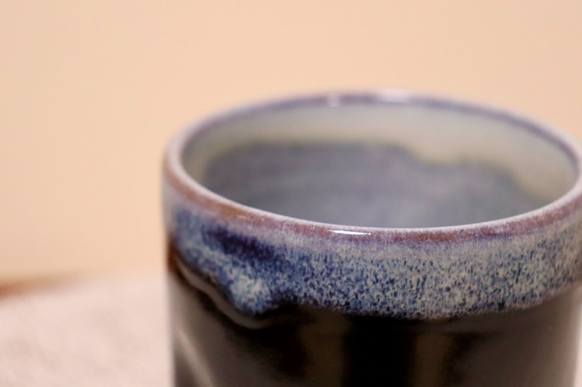 GMIO344B○陶勝窯 丹波焼 黒乳白大湯呑 市野勝 市野勝磯 陶器 工芸品 丹波篠山 未使用