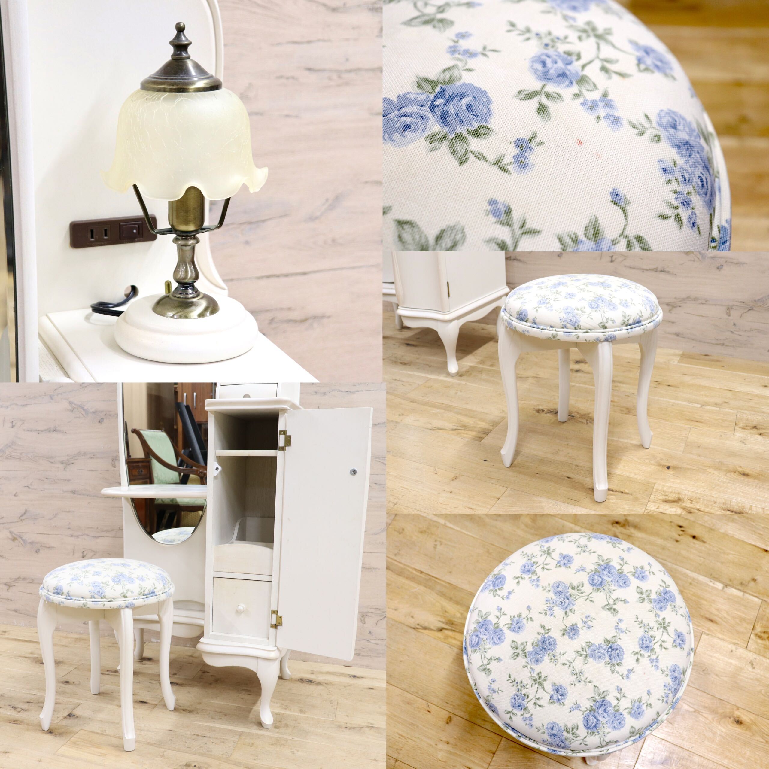 GMIS475○松永工房 カンティーニュ ドレッサー セット スツール 鏡台 アンティーク クラシック IDC大塚家具 高級家具