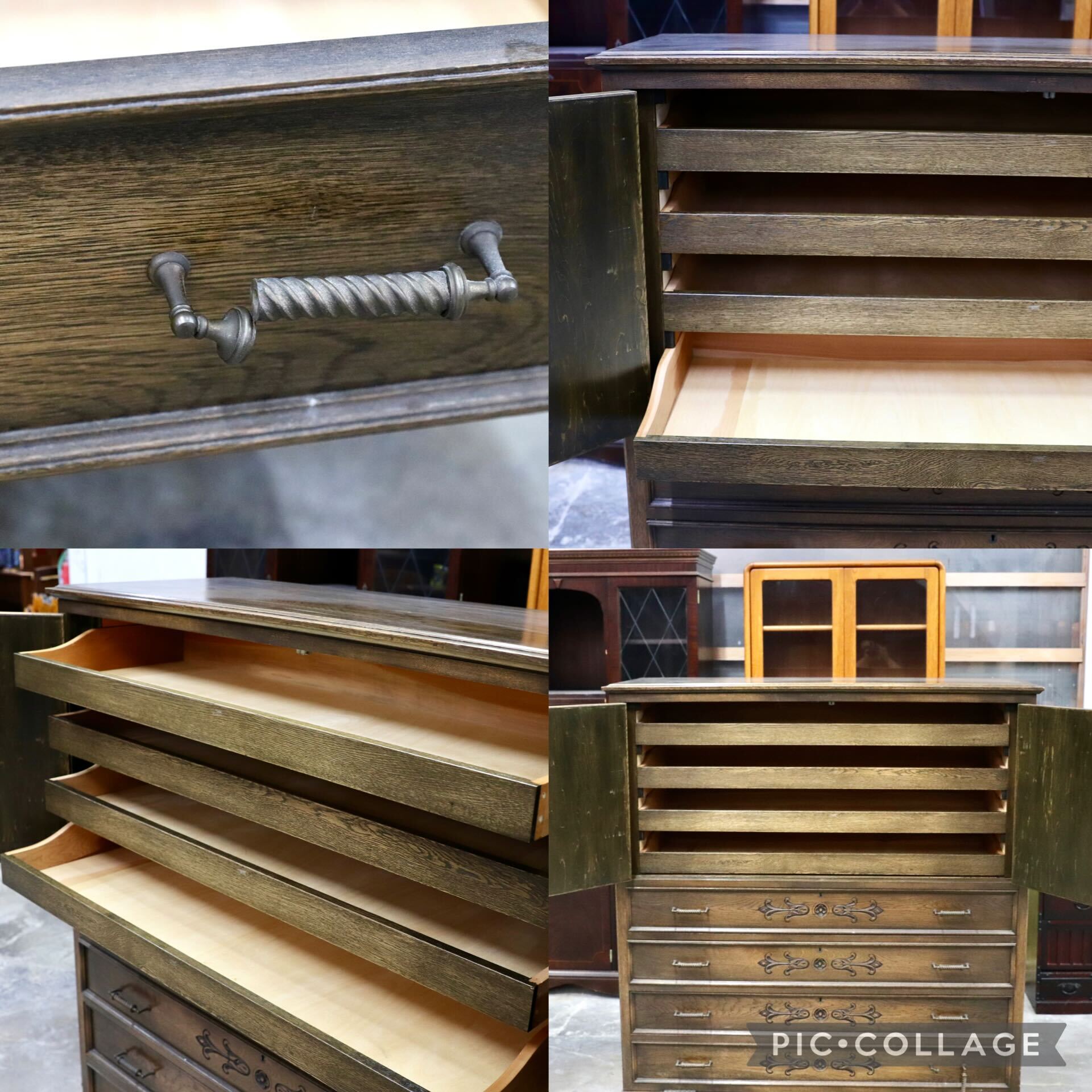 GMHK698○神戸家具 永田良介商店 チェスト 整理箪笥 箪笥 楢材 和箪笥 クラシック ヴィンテージ アンティーク 稀少