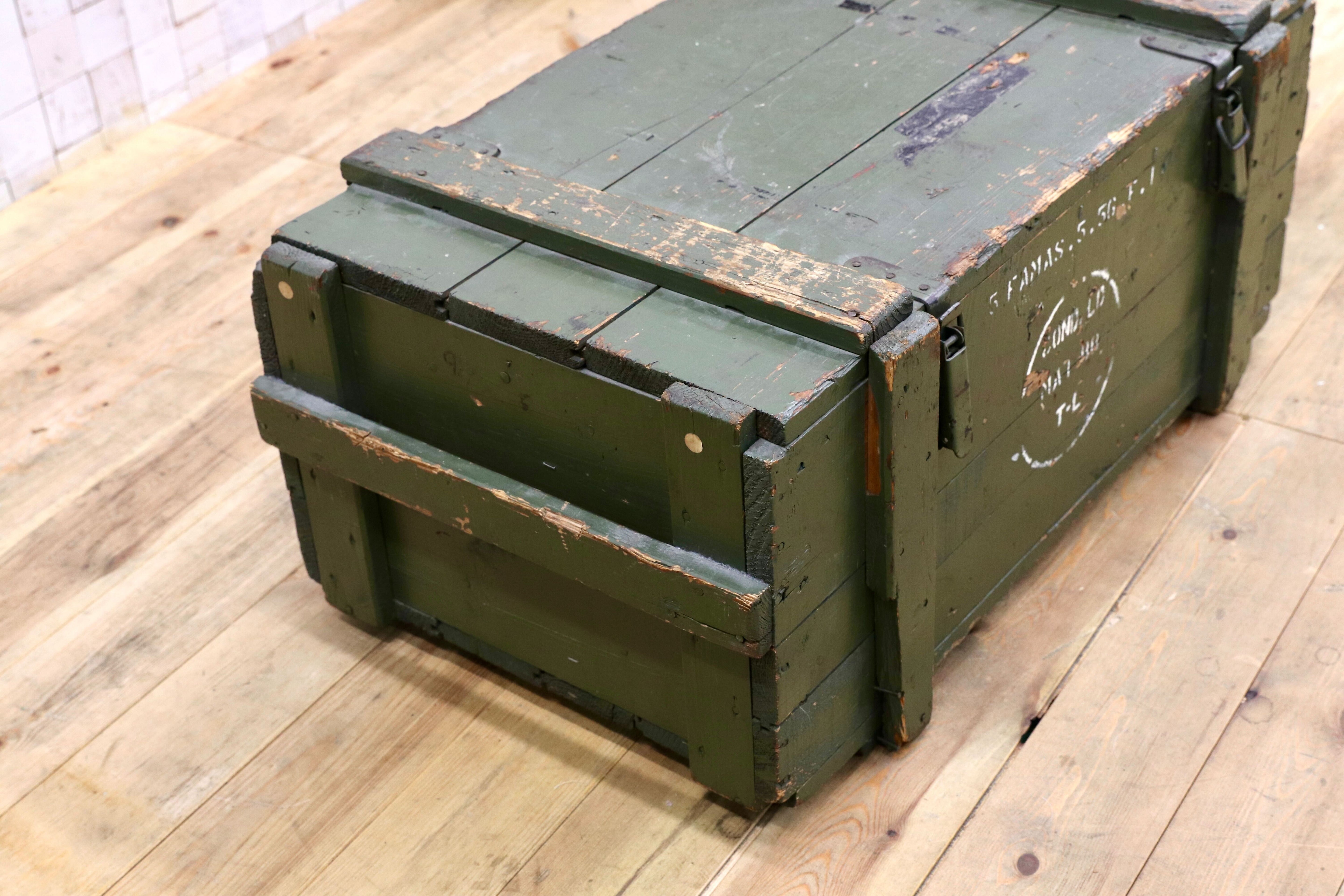 GMIK544○ミリタリー アンモボックス 弾薬庫 アンティーク ボックス 店舗什器 オブジェ