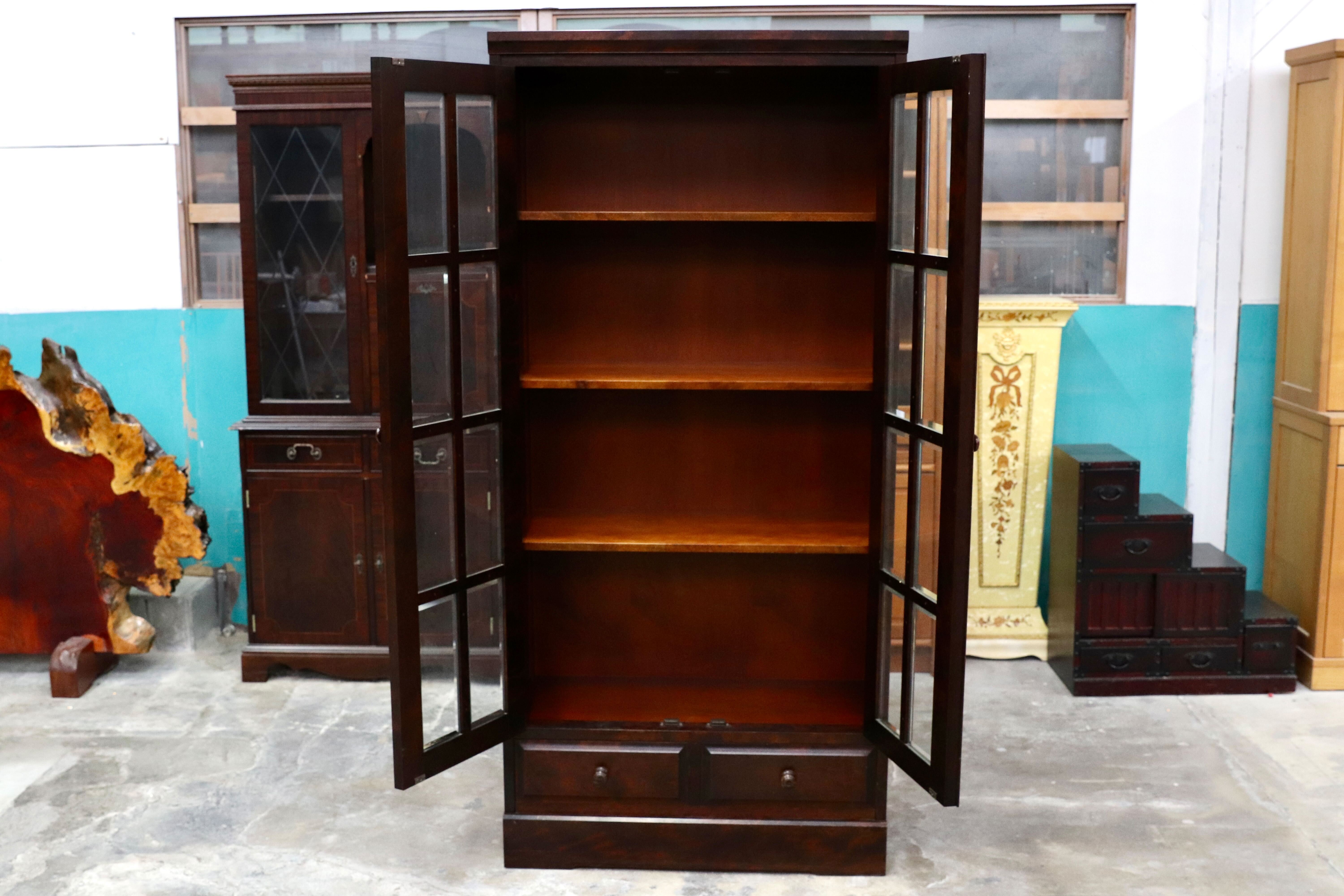 GMIS289A○北海道民芸家具 本棚 キャビネット 飾り棚 本箱 ブック