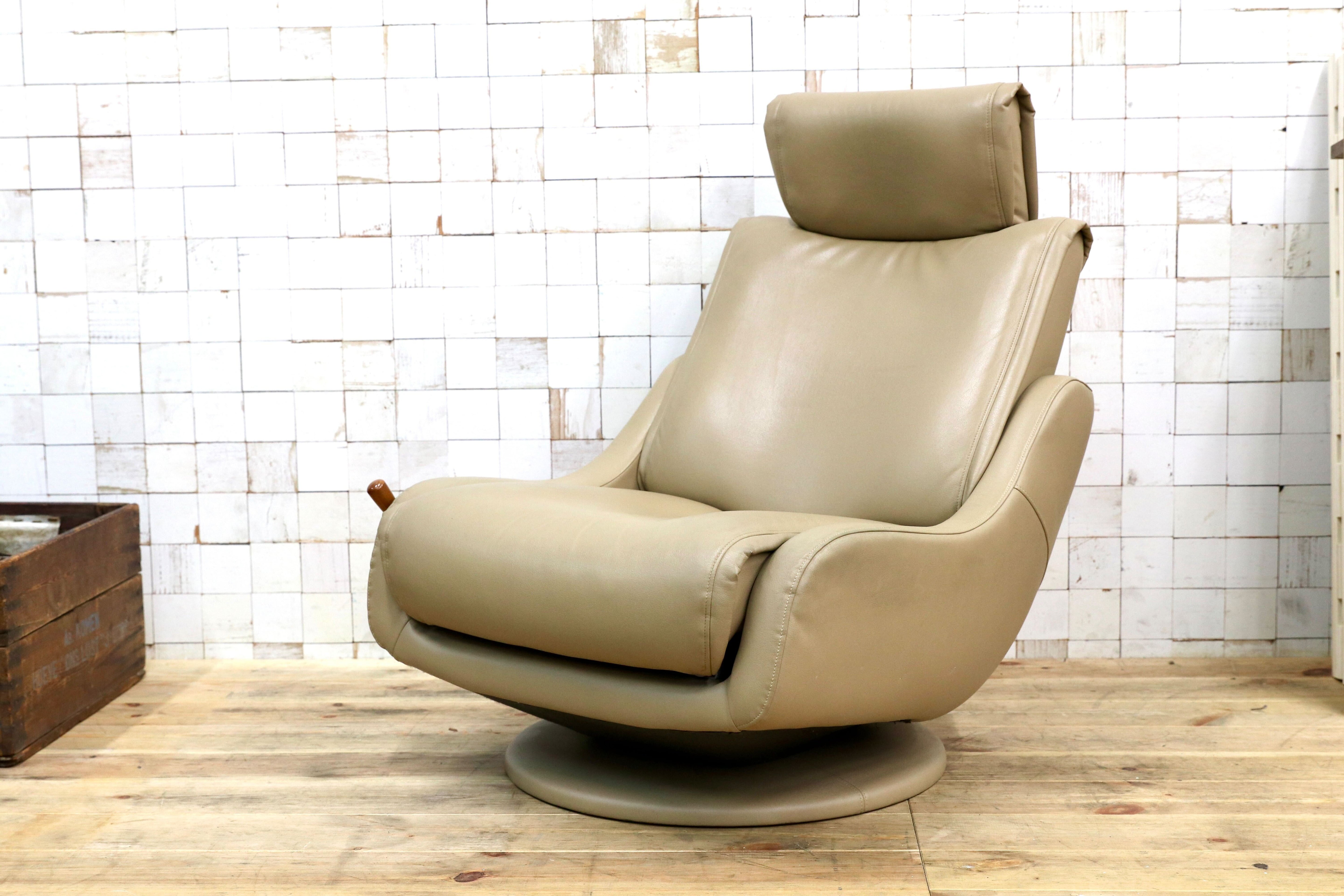 GMEH2M○karimoku / カリモク リクライニングチェア パーソナルチェア 1人掛け シングルソファ 回転椅子 ソフトレザー 合皮