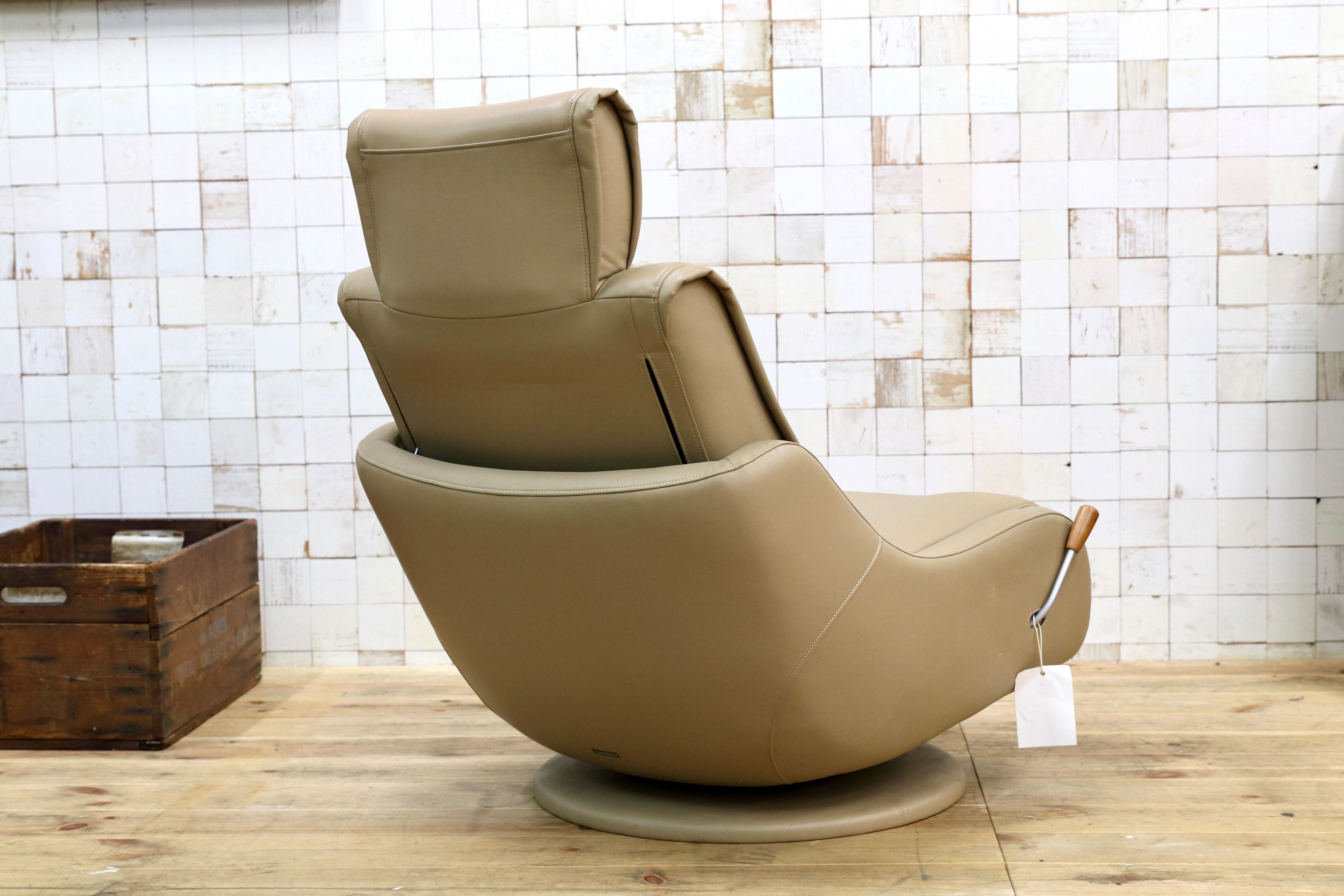 GMEH2N○karimoku / カリモク リクライニングチェア パーソナルチェア 1人掛け シングルソファ 回転椅子 ソフトレザー 合皮