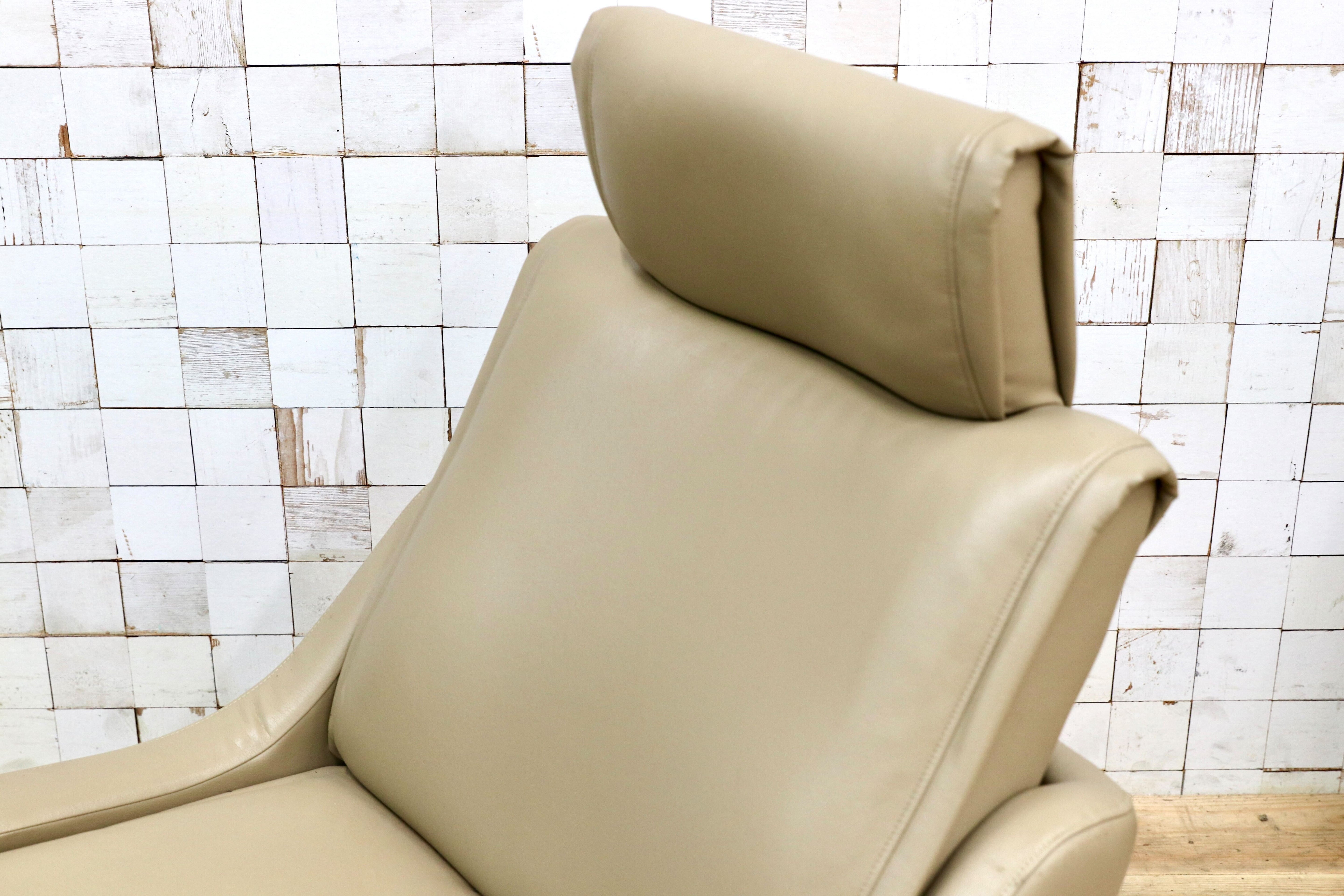 GMEH2O○karimoku / カリモク リクライニングチェア パーソナルチェア 1人掛け シングルソファ 回転椅子 ソフトレザー 合皮