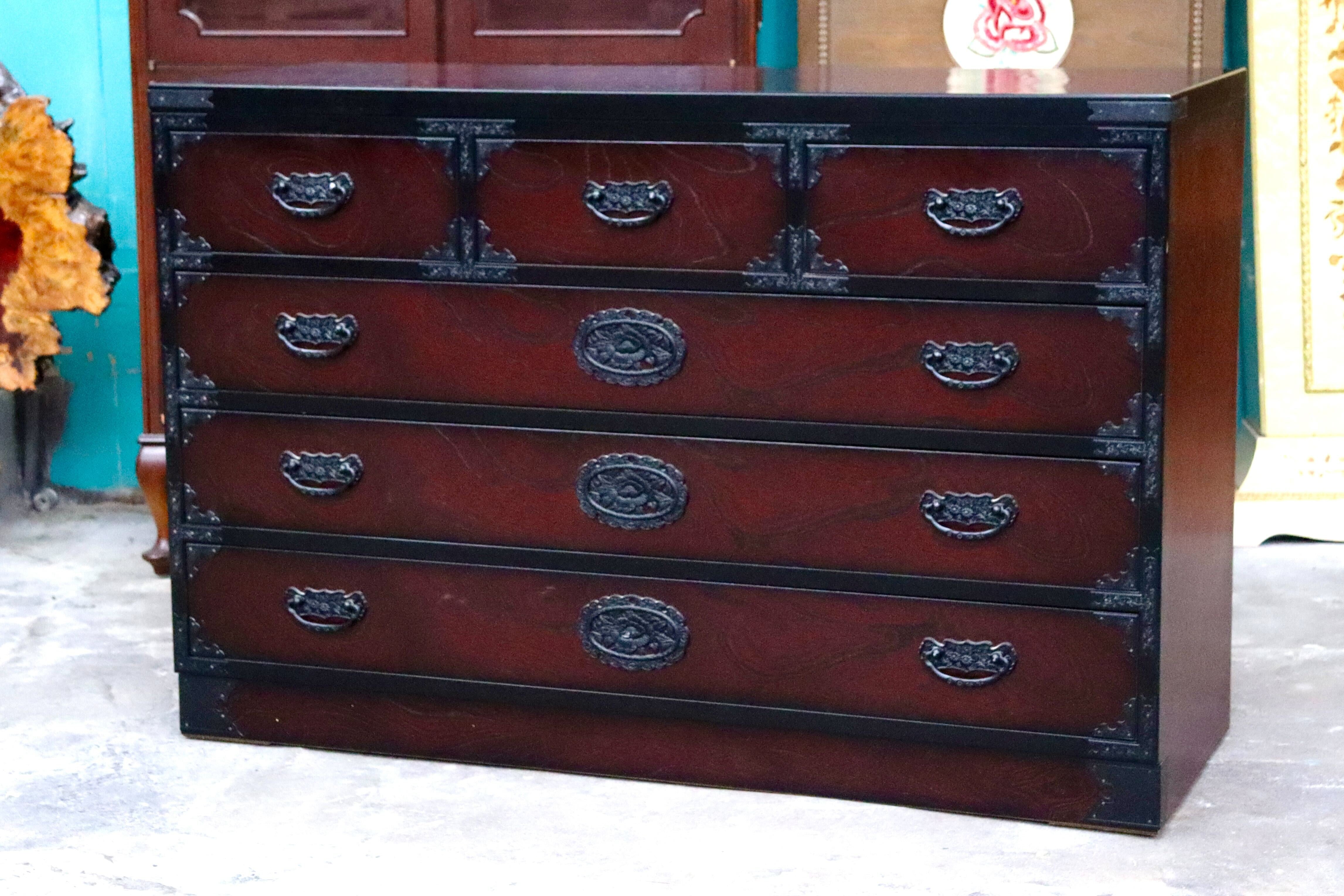 GMIS405○三丸家具工芸 欅 ４段チェスト 整理箪笥 民芸箪笥 伝統工芸 チェスト 和箪笥 和家具 和室 和モダン 古民家 レトロ