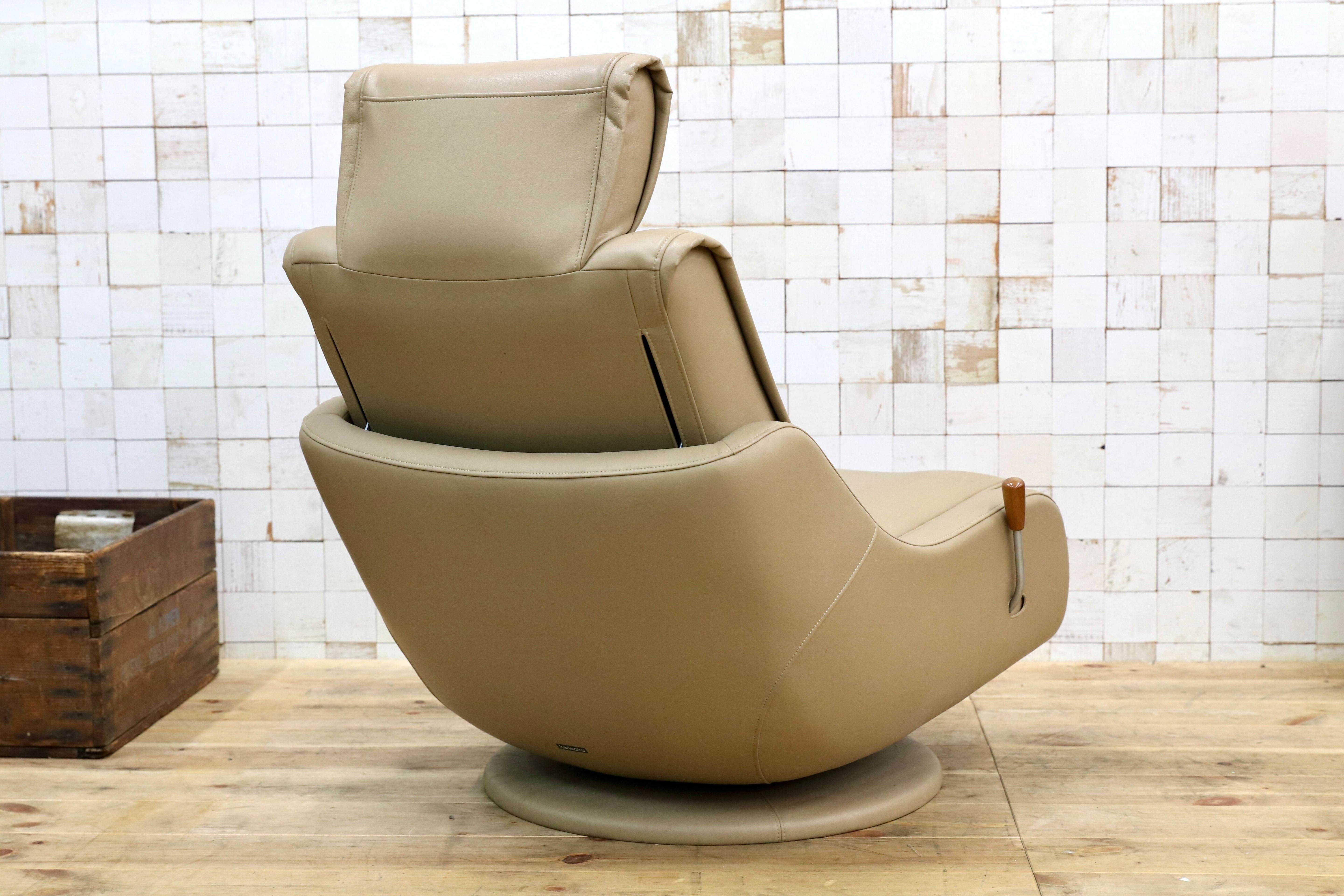 GMEH2O○karimoku / カリモク リクライニングチェア パーソナルチェア 1人掛け シングルソファ 回転椅子 ソフトレザー 合皮