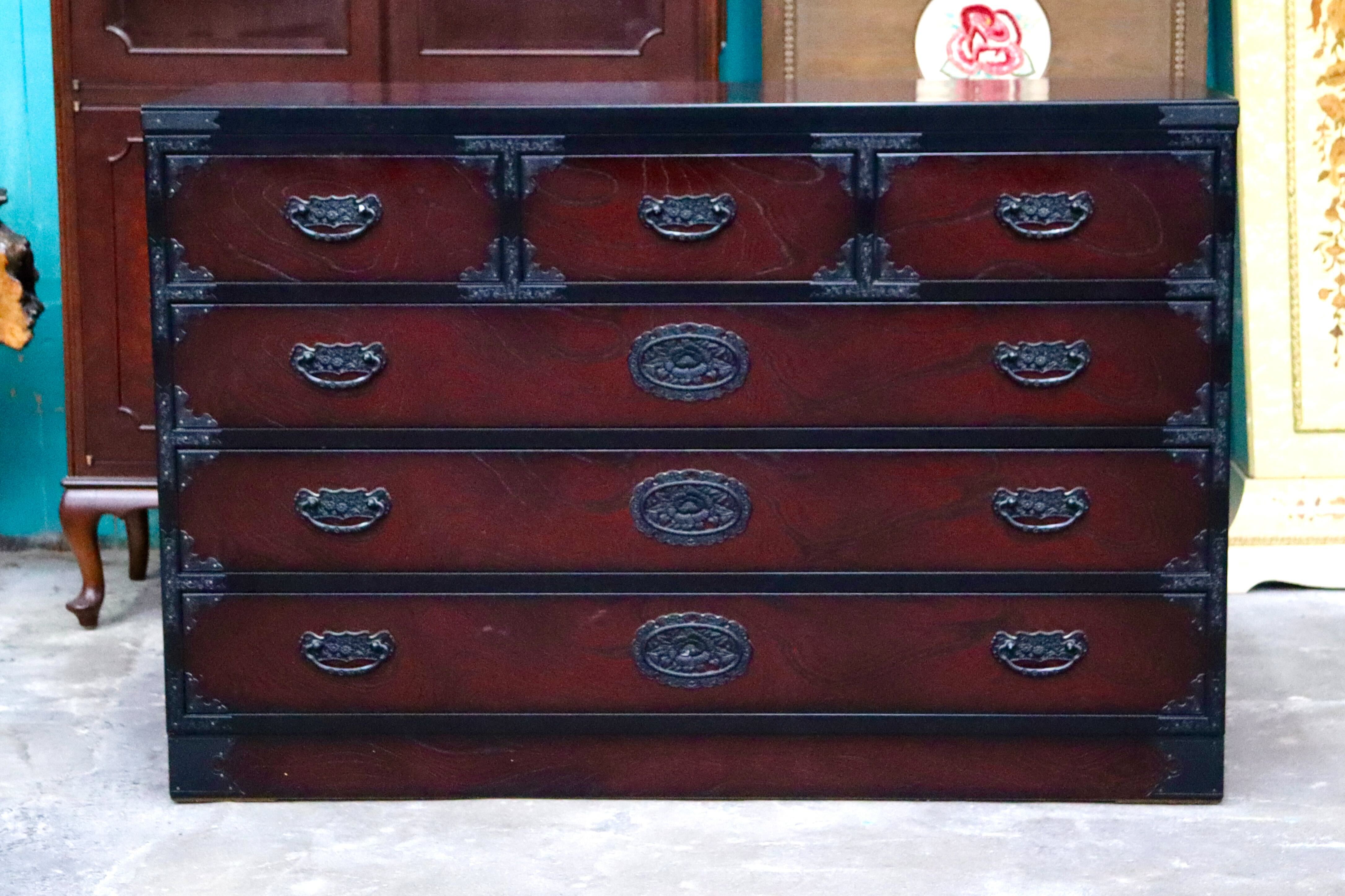 GMIS405○三丸家具工芸 欅 ４段チェスト 整理箪笥 民芸箪笥 伝統工芸 チェスト 和箪笥 和家具 和室 和モダン 古民家 レトロ