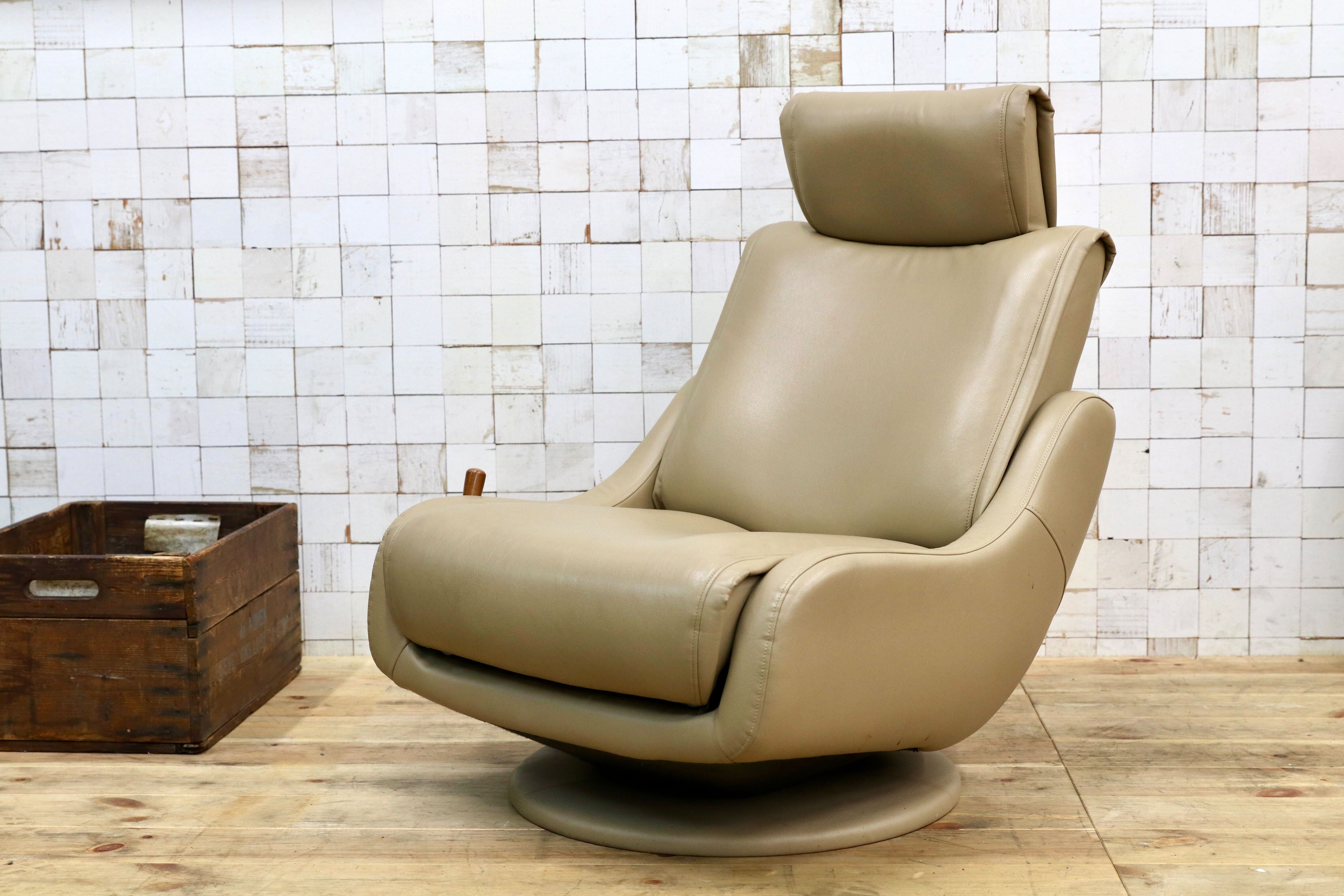 GMEH2P○karimoku / カリモク リクライニングチェア パーソナルチェア 1人掛け シングルソファ 回転椅子 ソフトレザー 合皮