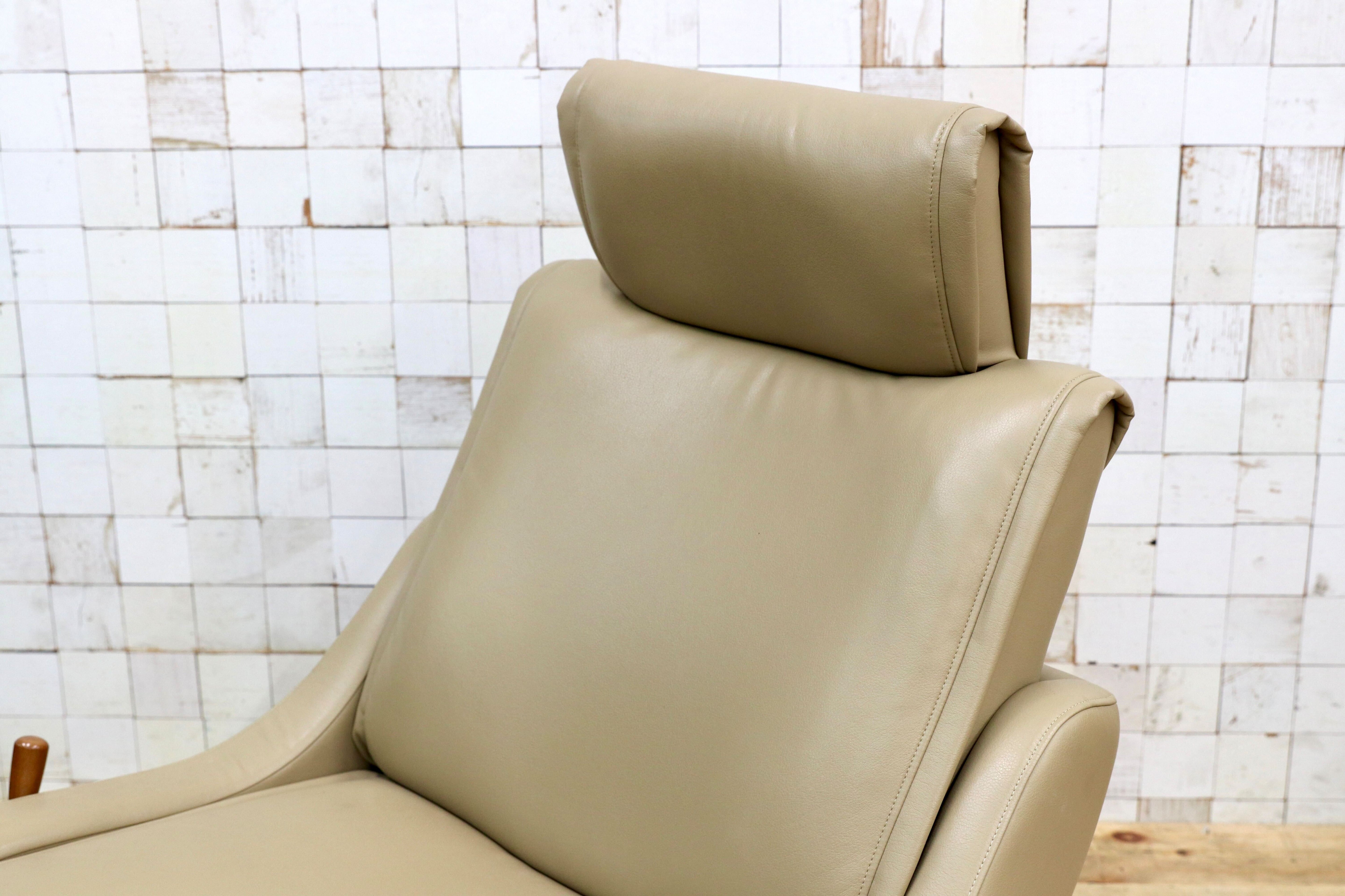 GMEH2P○karimoku / カリモク リクライニングチェア パーソナルチェア 1人掛け シングルソファ 回転椅子 ソフトレザー 合皮