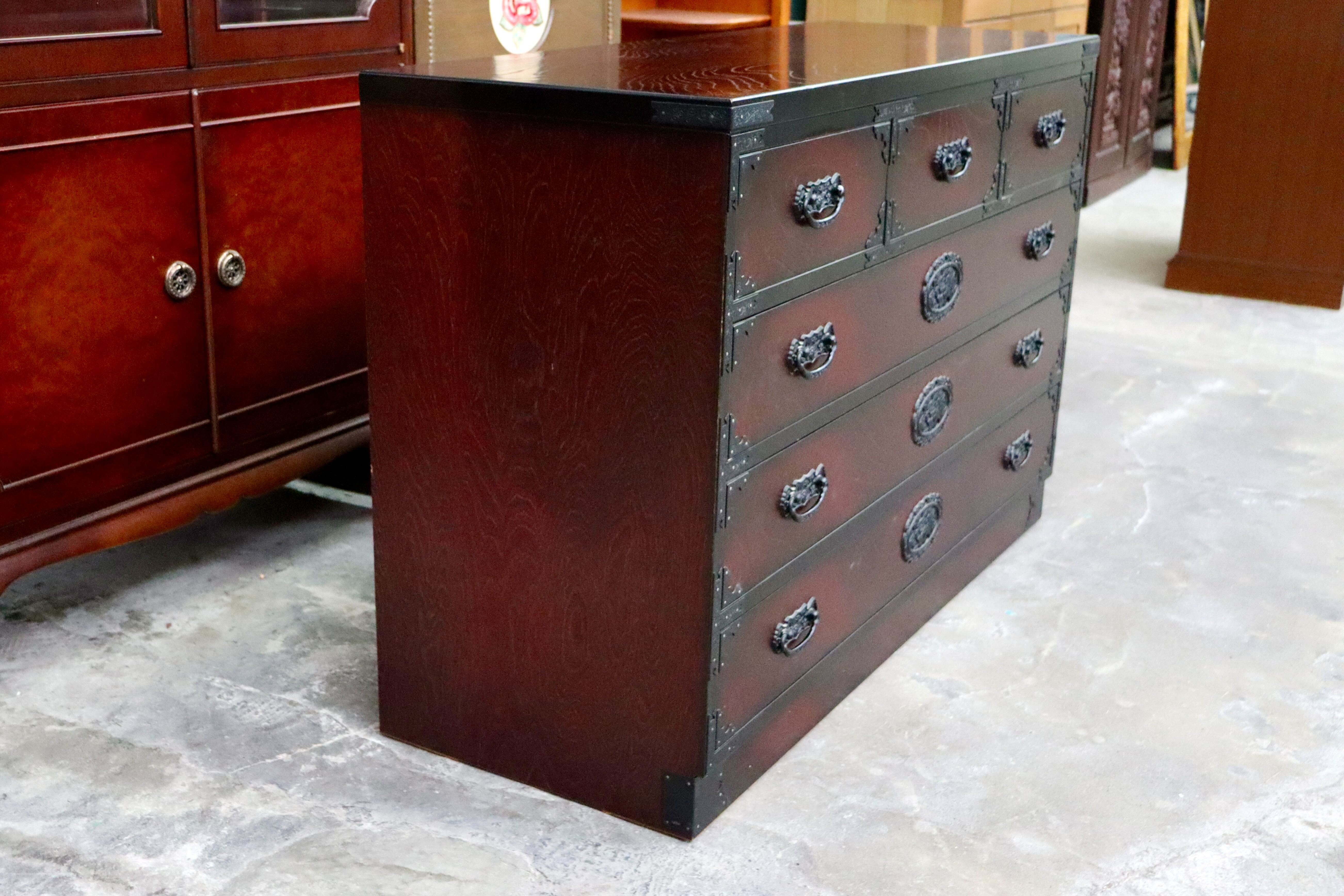 GMIS405○三丸家具工芸 欅 ４段チェスト 整理箪笥 民芸箪笥 伝統工芸 チェスト 和箪笥 和家具 和室 和モダン 古民家 レトロ