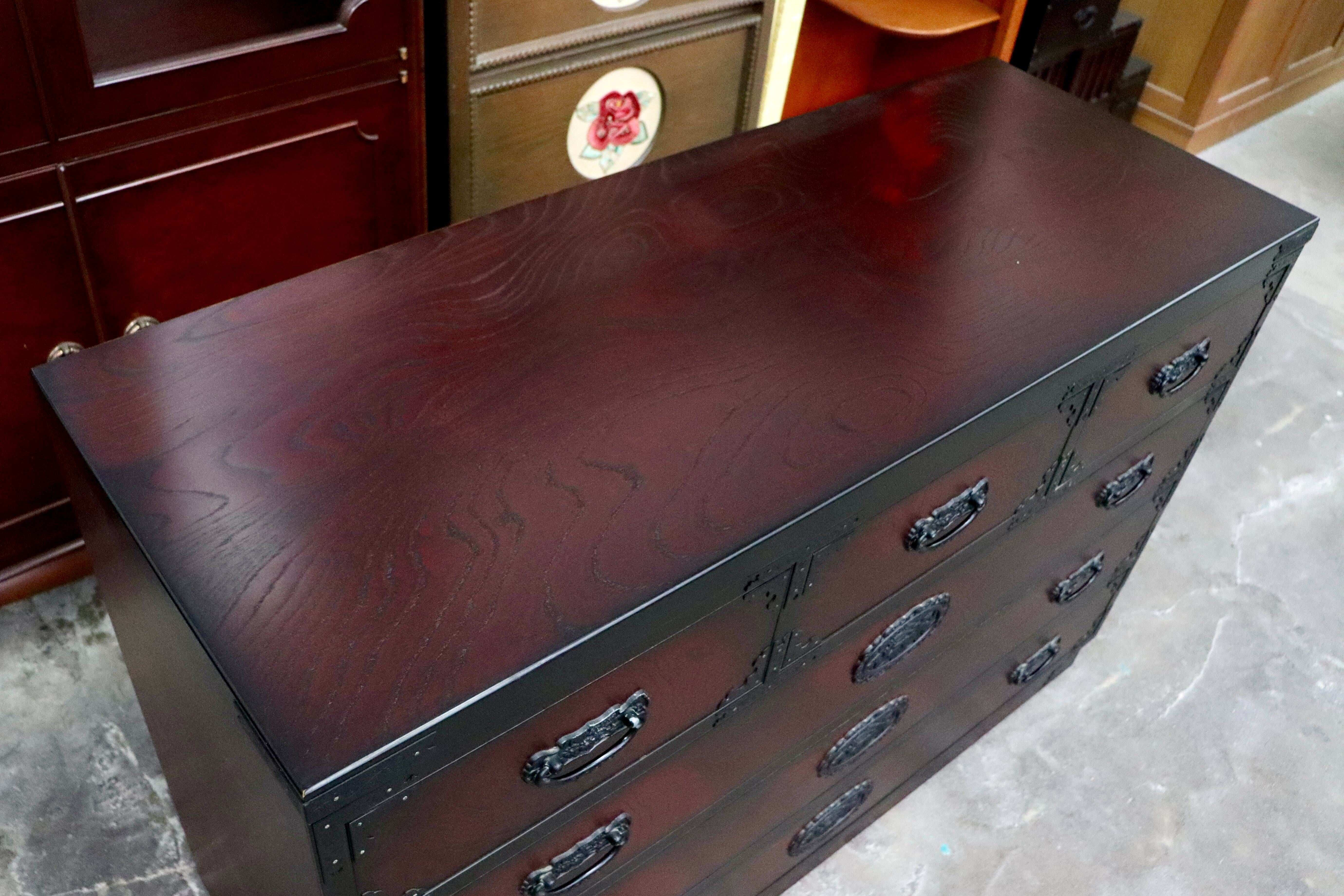 GMIS405○三丸家具工芸 欅 ４段チェスト 整理箪笥 民芸箪笥 伝統工芸 チェスト 和箪笥 和家具 和室 和モダン 古民家 レトロ