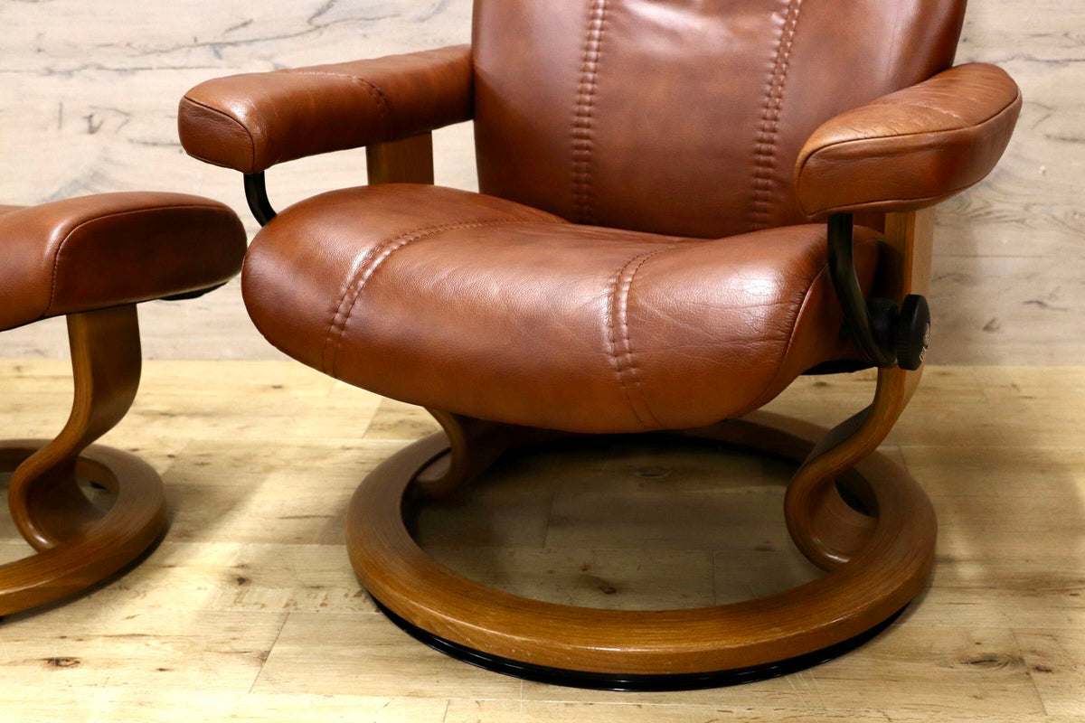 GMJS261○EKORNES / エコーネス Stressless Consul ストレスレス コンサル リクライニングチェア 本革 ブラウン ノルウェー製 北欧家具