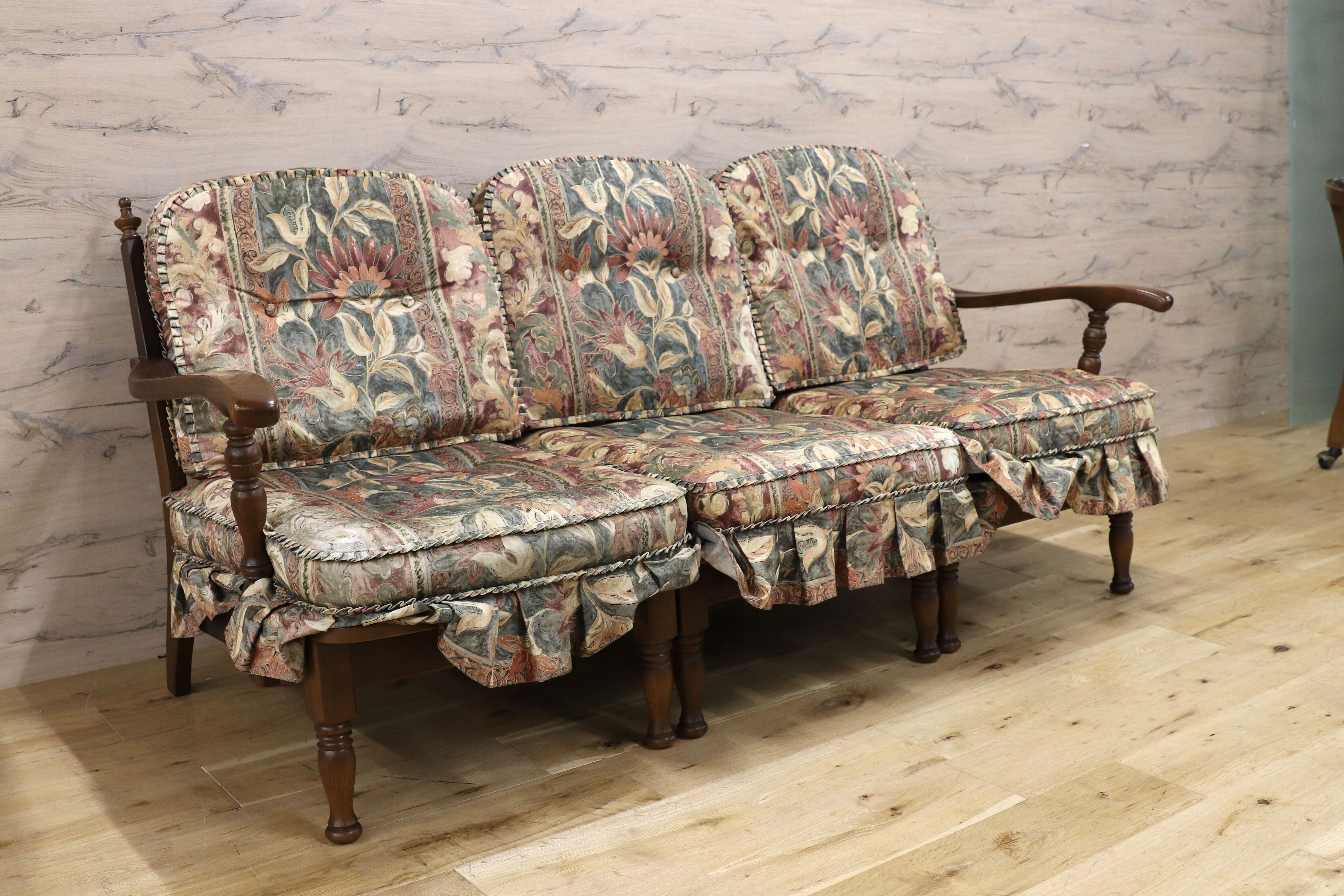 GMIS539B○飛騨産業 / HIDA キツツキ 3人掛けソファ トリプルソファ セパレートソファ レトロ カントリー コロニアル 椅子