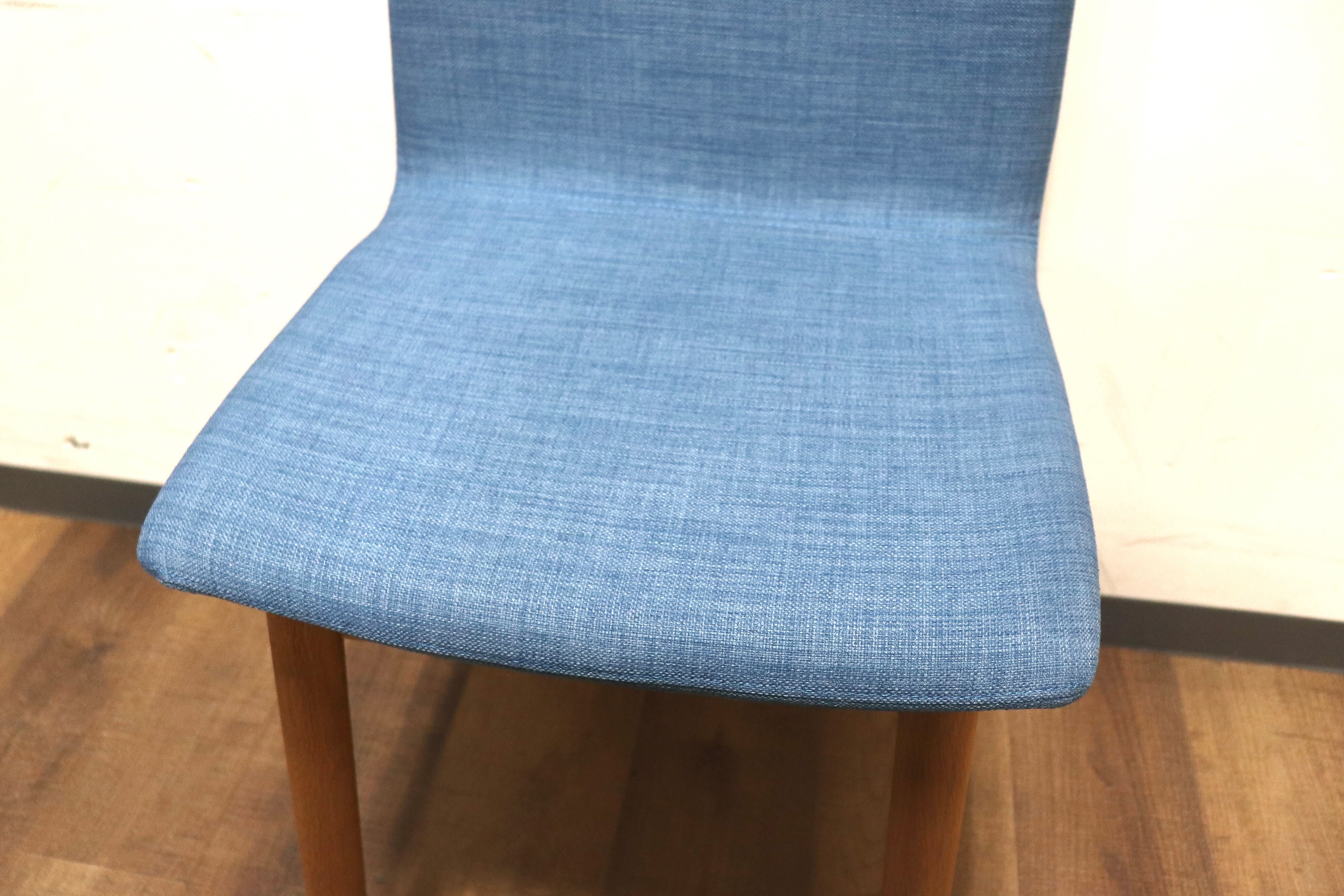 GMHK357A○IDEE / イデー STILT CHAIR スティルト チェア ダイニングチェア 食卓椅子 ファブリック ブルー オーク材 定価約3万 展示品