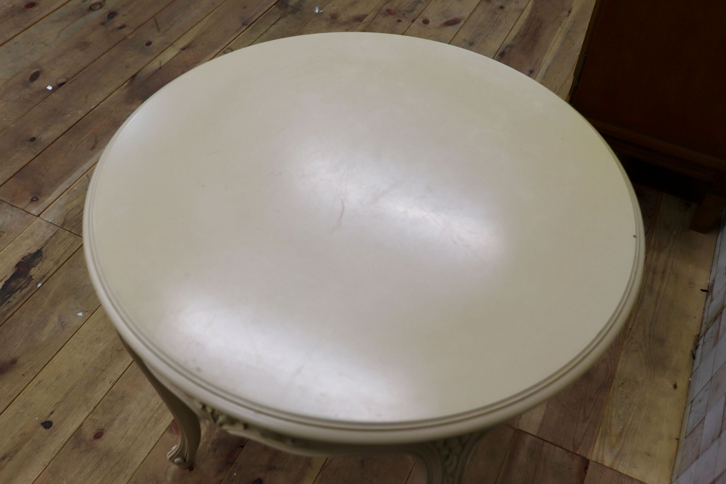 GMIK876B〇domani / ドマーニ サイドテーブル コーヒーテーブル 飾り台 花台 猫脚 クラシック アンティーク調 カリモク 丸型 ラウンド