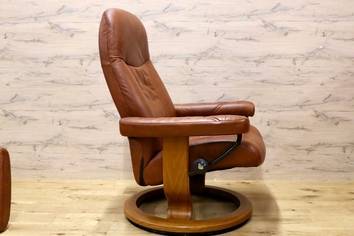 GMJS261○EKORNES / エコーネス Stressless Consul ストレスレス コンサル リクライニングチェア 本革 ブラウン ノルウェー製 北欧家具