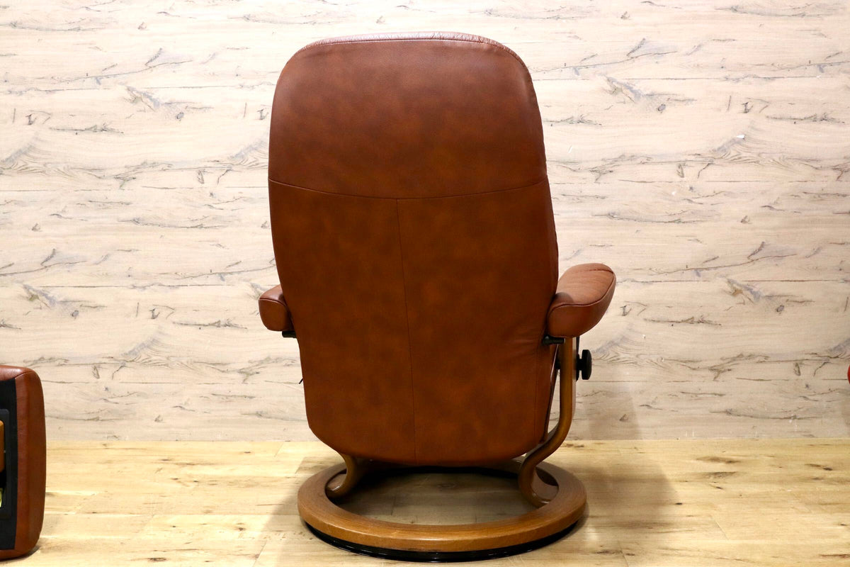 GMJS261○EKORNES / エコーネス Stressless Consul ストレスレス コンサル リクライニングチェア 本革 ブラウン ノルウェー製 北欧家具