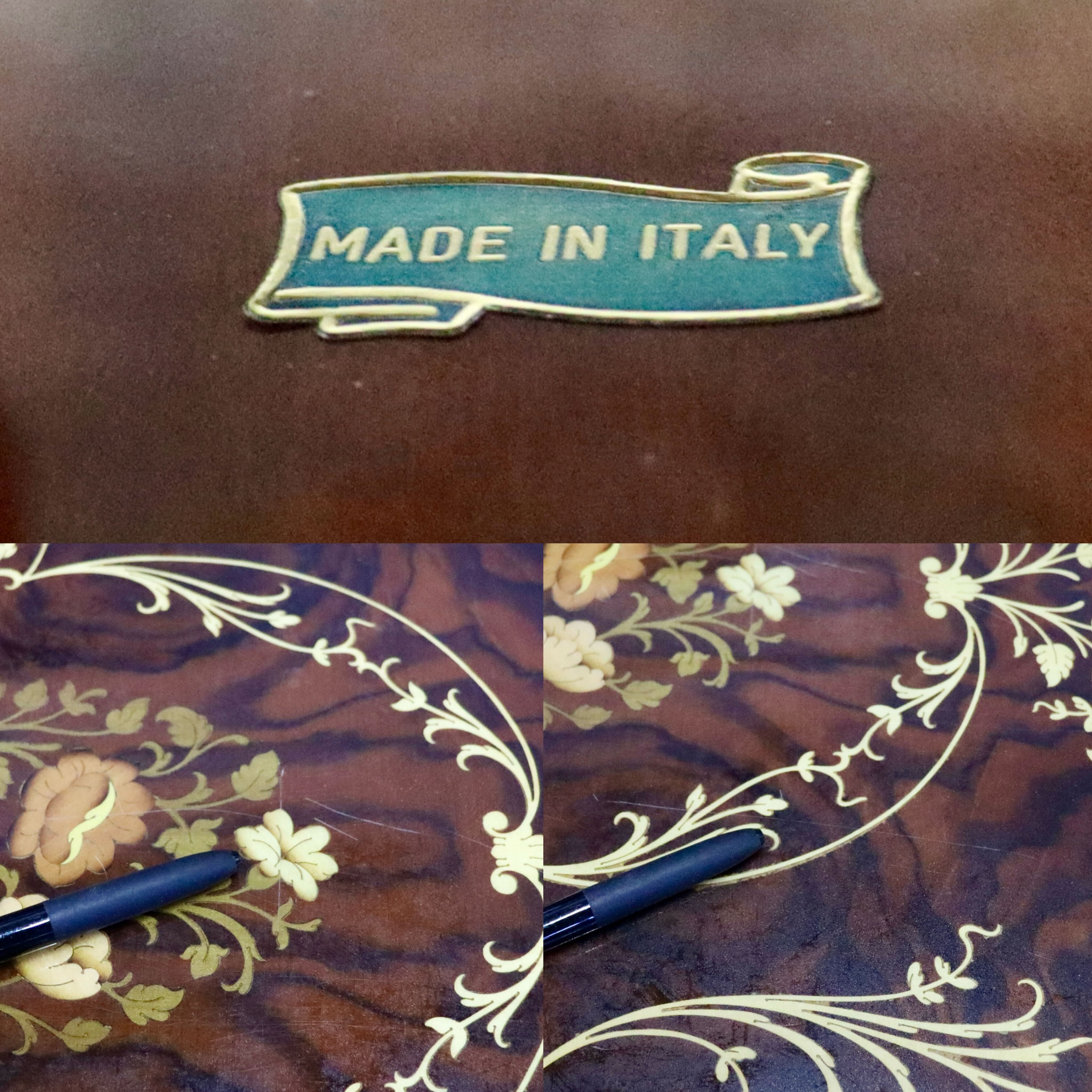 GMIH367○イタリア製 キッチンワゴン 配膳ワゴン ワインラック キャスターワゴン 象嵌細工 クラシック アンティーク