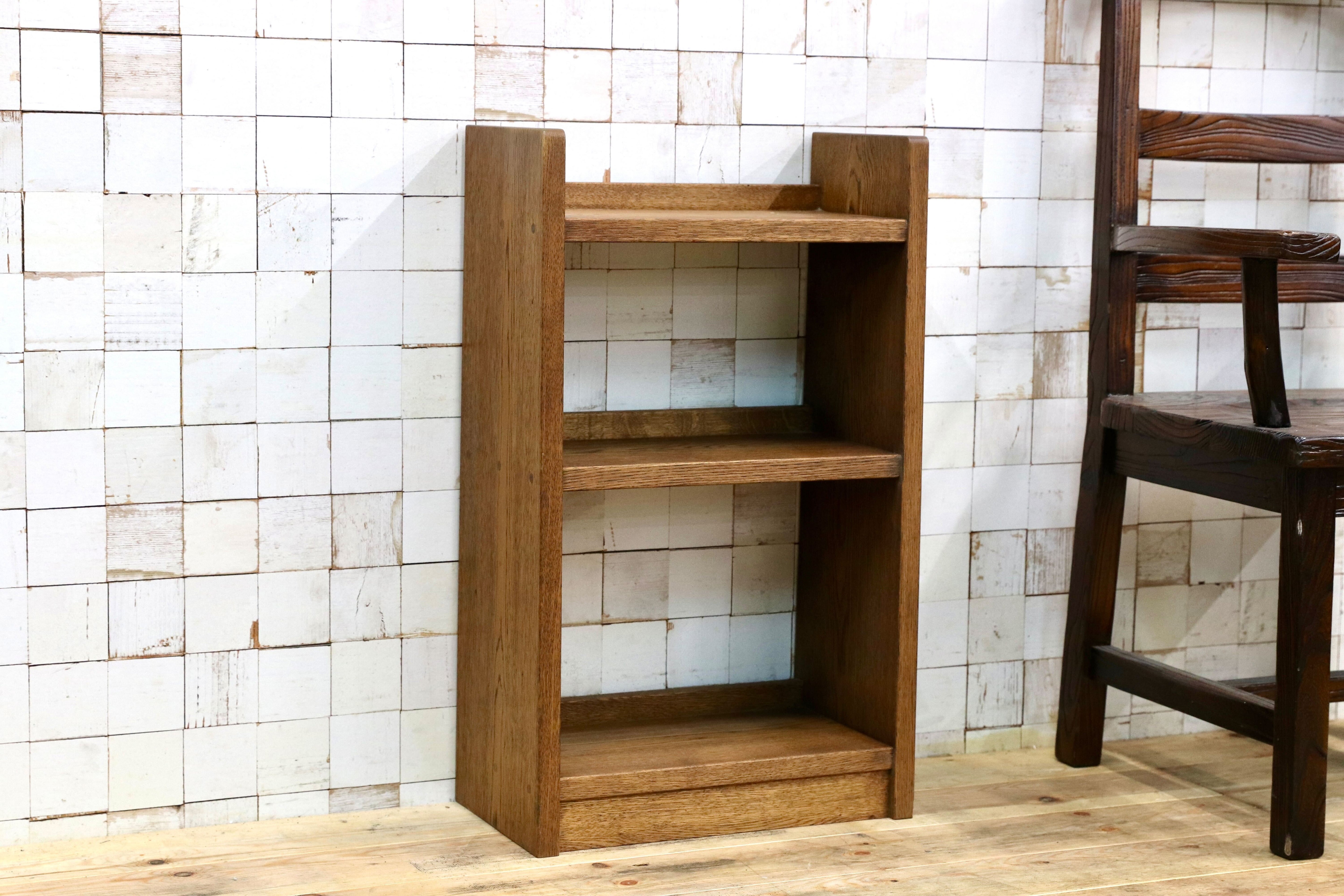 GMIH281○楢無垢材 ラダーシェルフ 民藝 和製アンティーク 棚 本棚 ブックシェルフ ラック 飾り棚