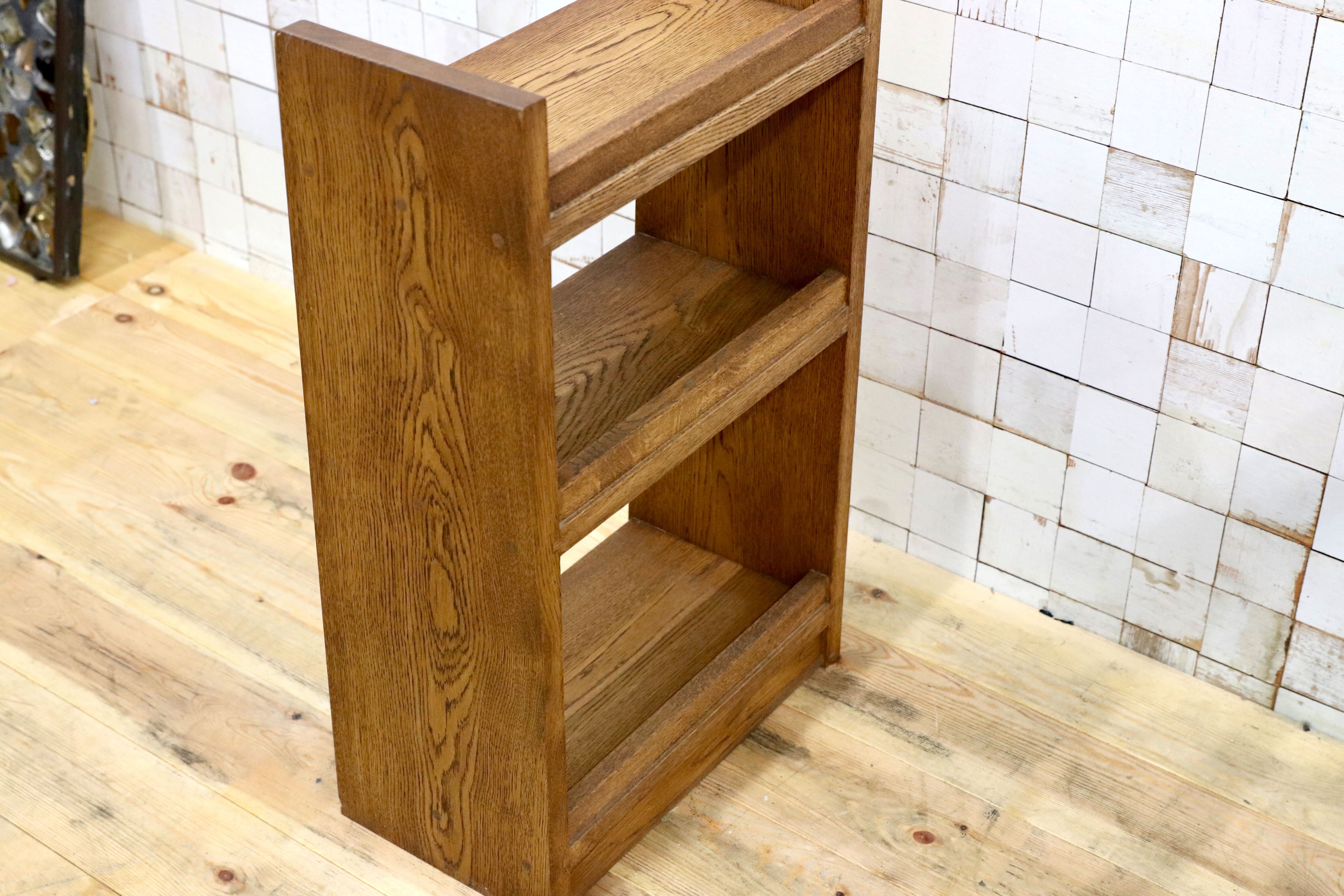 GMIH281○楢無垢材 ラダーシェルフ 民藝 和製アンティーク 棚 本棚 ブックシェルフ ラック 飾り棚