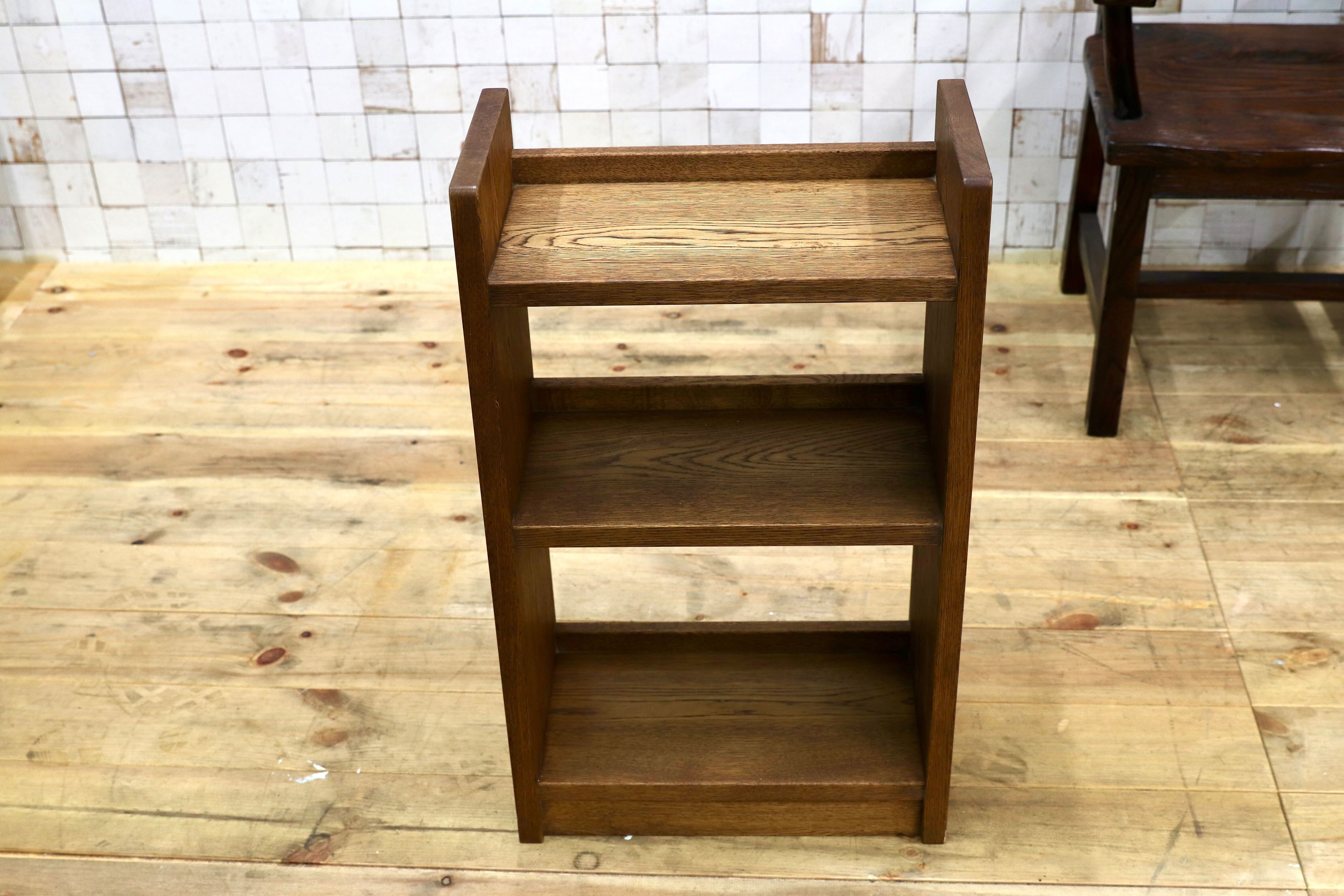 GMIH281○楢無垢材 ラダーシェルフ 民藝 和製アンティーク 棚 本棚 ブックシェルフ ラック 飾り棚