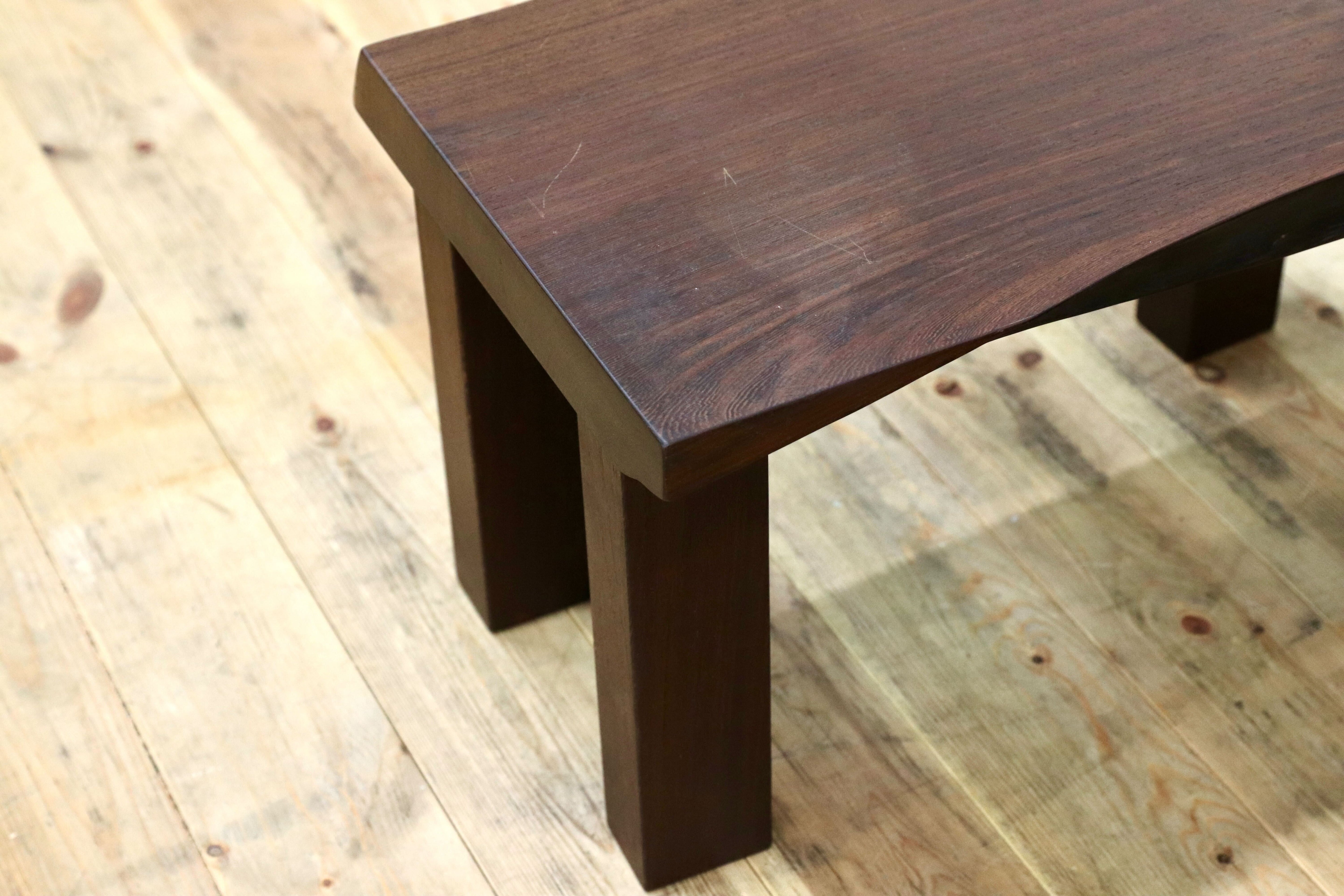 GMIH281B○ウェンジ 無垢材 激重 サイドテーブル コーヒーテーブル 飾り台 アジアン 和モダン レトロ アンティーク