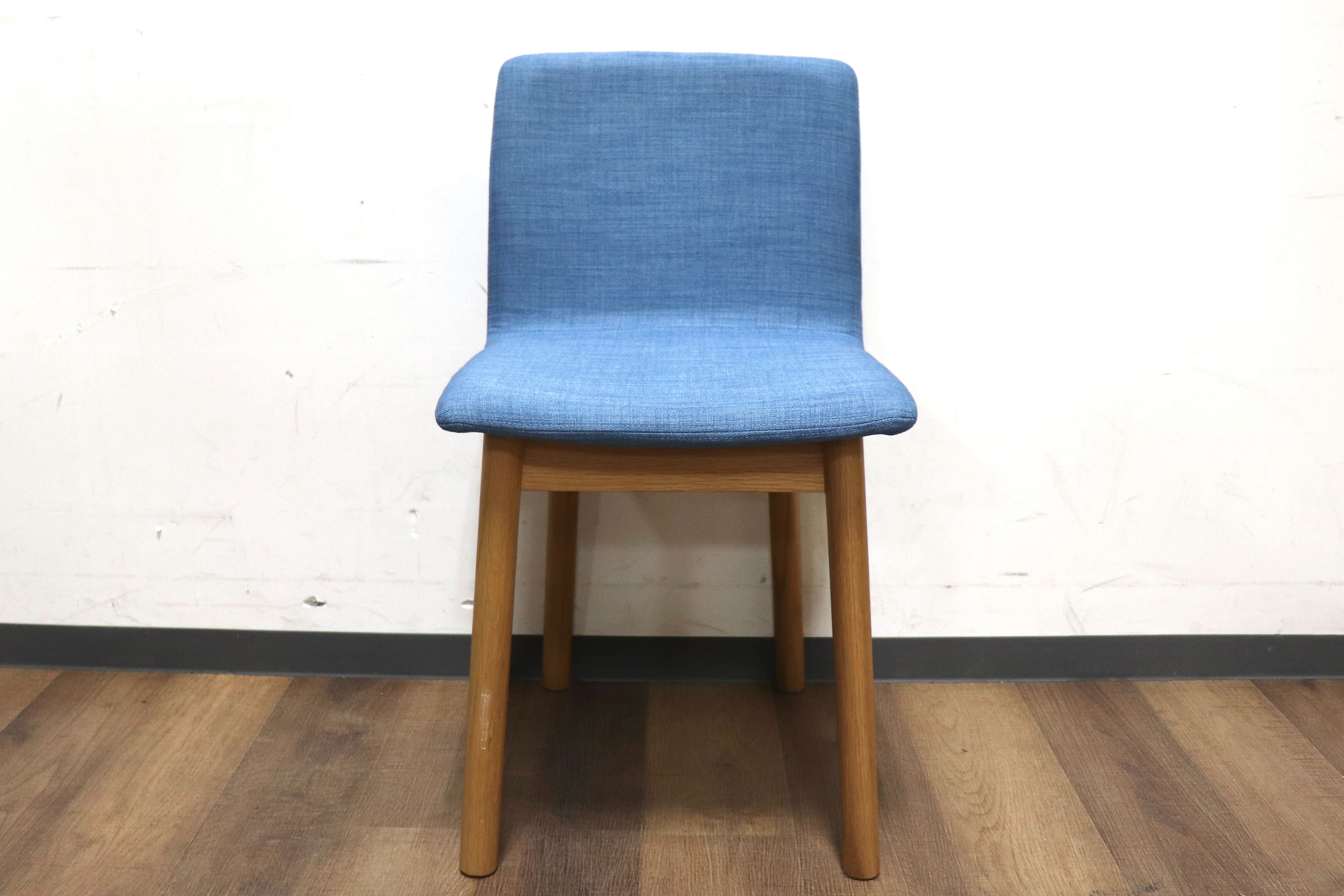 GMHK357D○IDEE / イデー STILT CHAIR スティルト チェア ダイニングチェア 食卓椅子 ファブリック ブルー オーク材 定価約3万 展示品