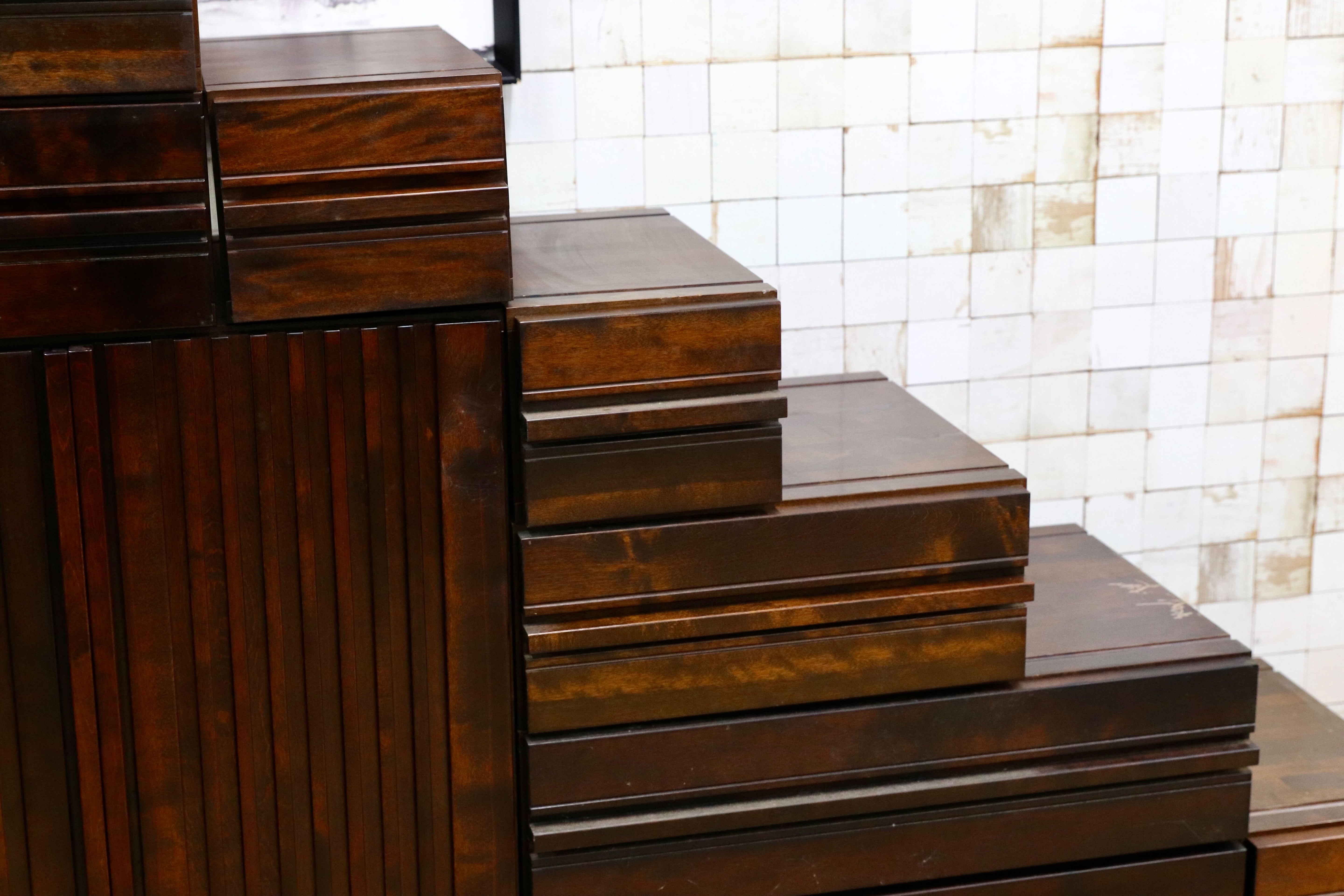 GMIH268○最高級 特注 民芸家具 階段箪笥 ミズメザクラ 和製アンティーク 組み合わせ自由 整理箪笥 検）星野民芸 九州民芸 松本民芸家具