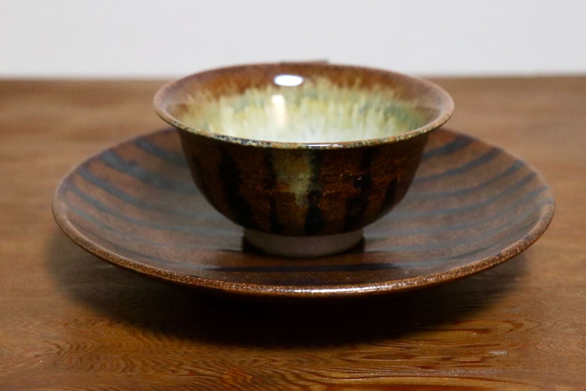 GMIO442○千代市陶房 清水千代市 丹波焼 紅茶碗皿 カップ&ソーサー ティーカップ 伝統工芸 未使用