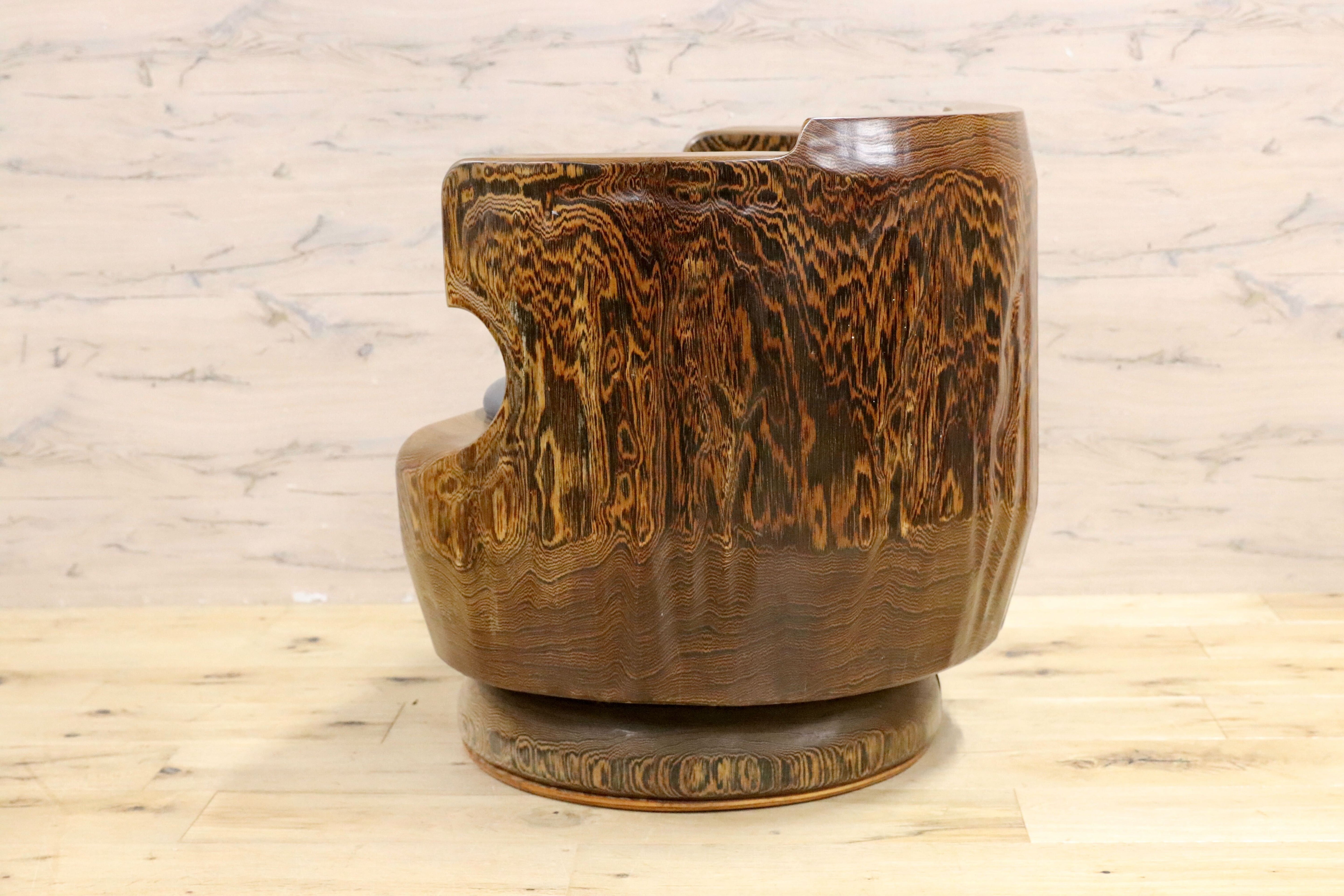 GMIH275A○鉄刀木 タガヤサン 大臣椅子 回転椅子 無垢材 応接 ラウンジ 和室 座敷 アンティーク