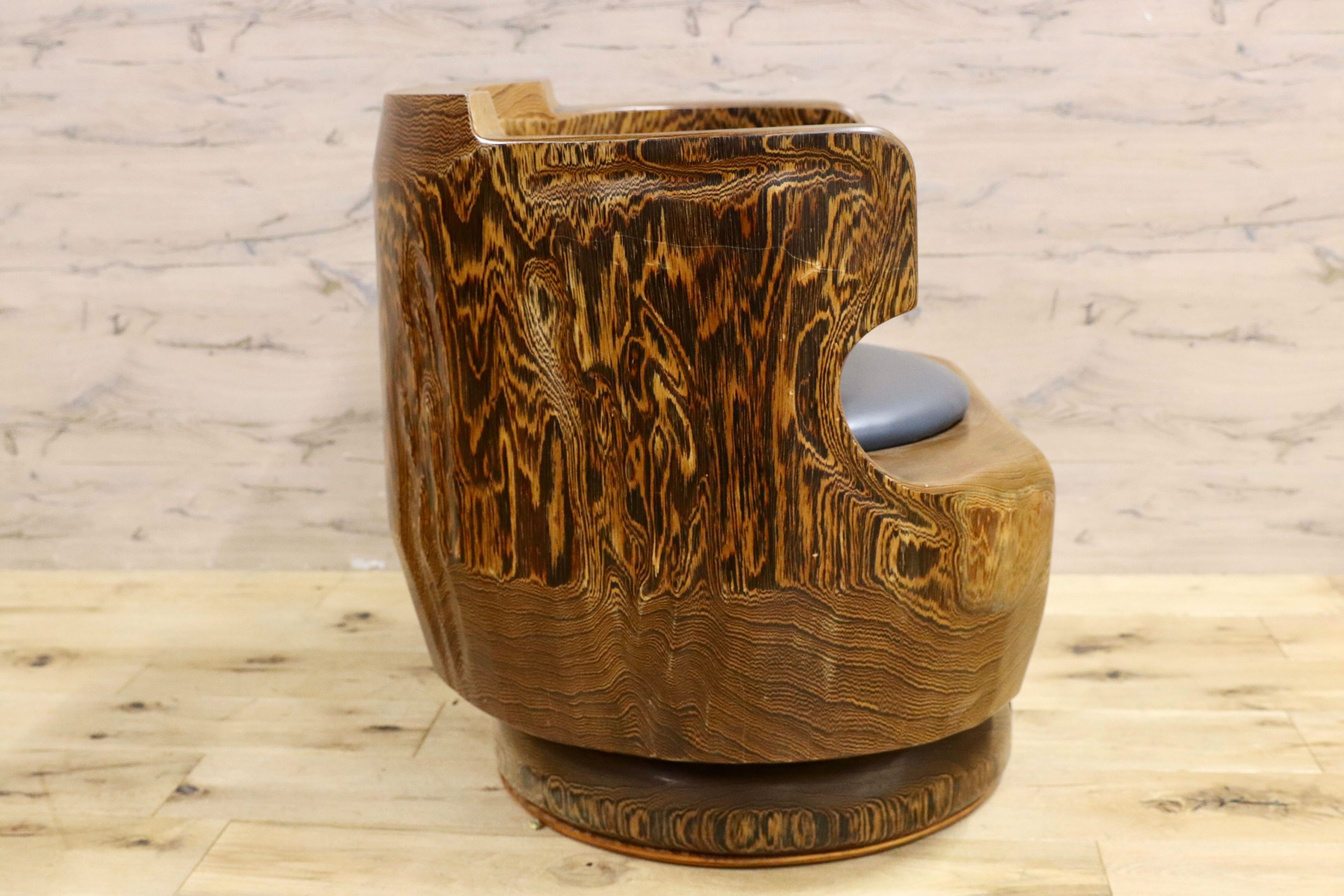 GMIH275A○鉄刀木 タガヤサン 大臣椅子 回転椅子 無垢材 応接 ラウンジ 和室 座敷 アンティーク