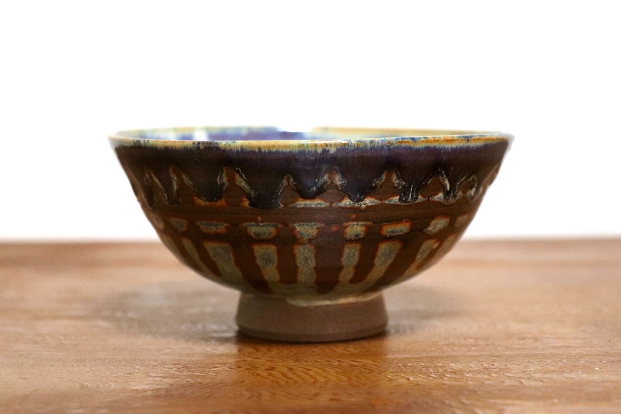 GMIO464A○千代市陶房 清水千代市 丹波焼 ごはん茶碗 陶器 丹波篠山 伝統工芸 未使用