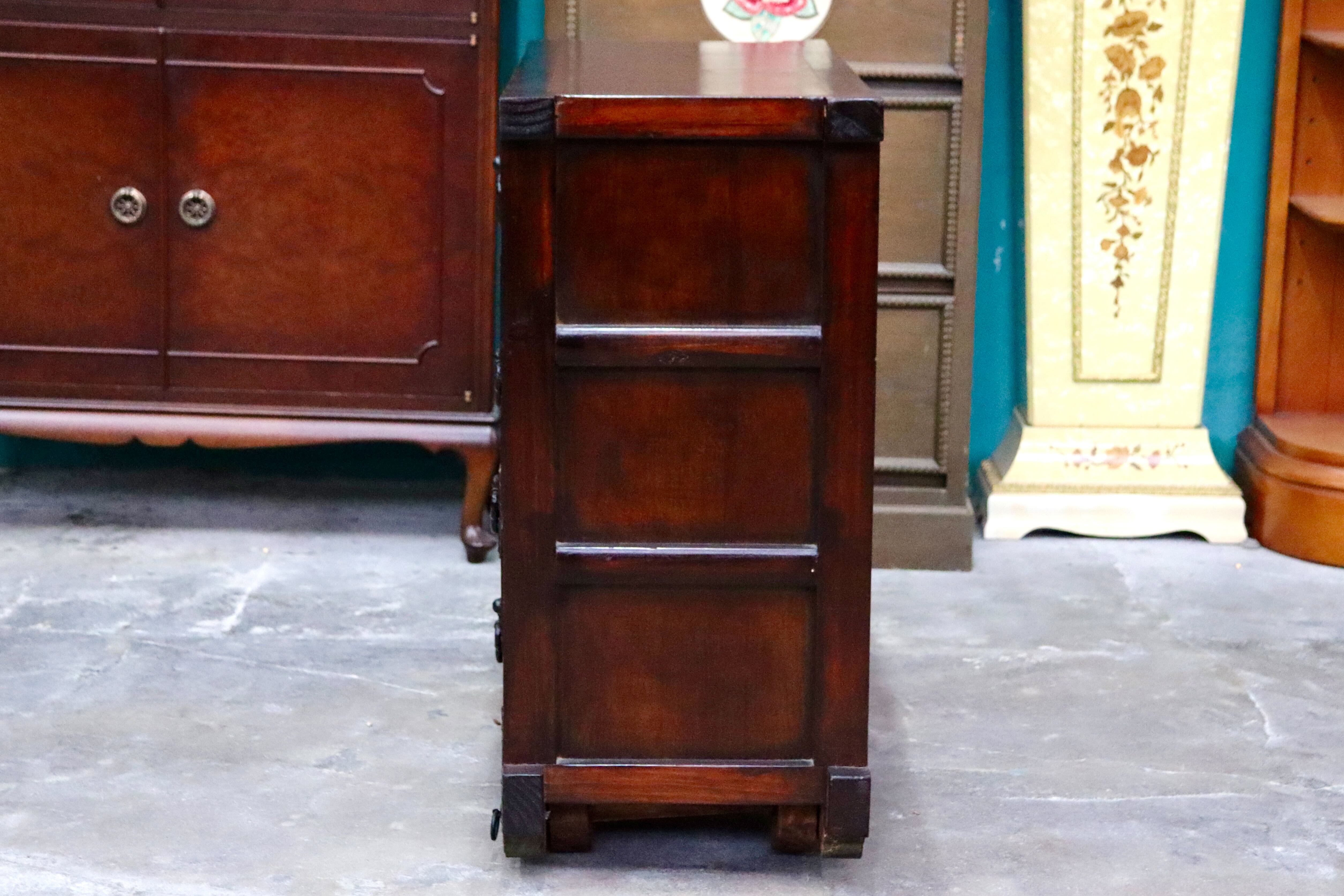 GMIS403○車箪笥 チェスト 整理箪笥 和モダン 古民家 レトロ 和家具 収納 引き出し 戸棚 アンティーク ヴィンテージ