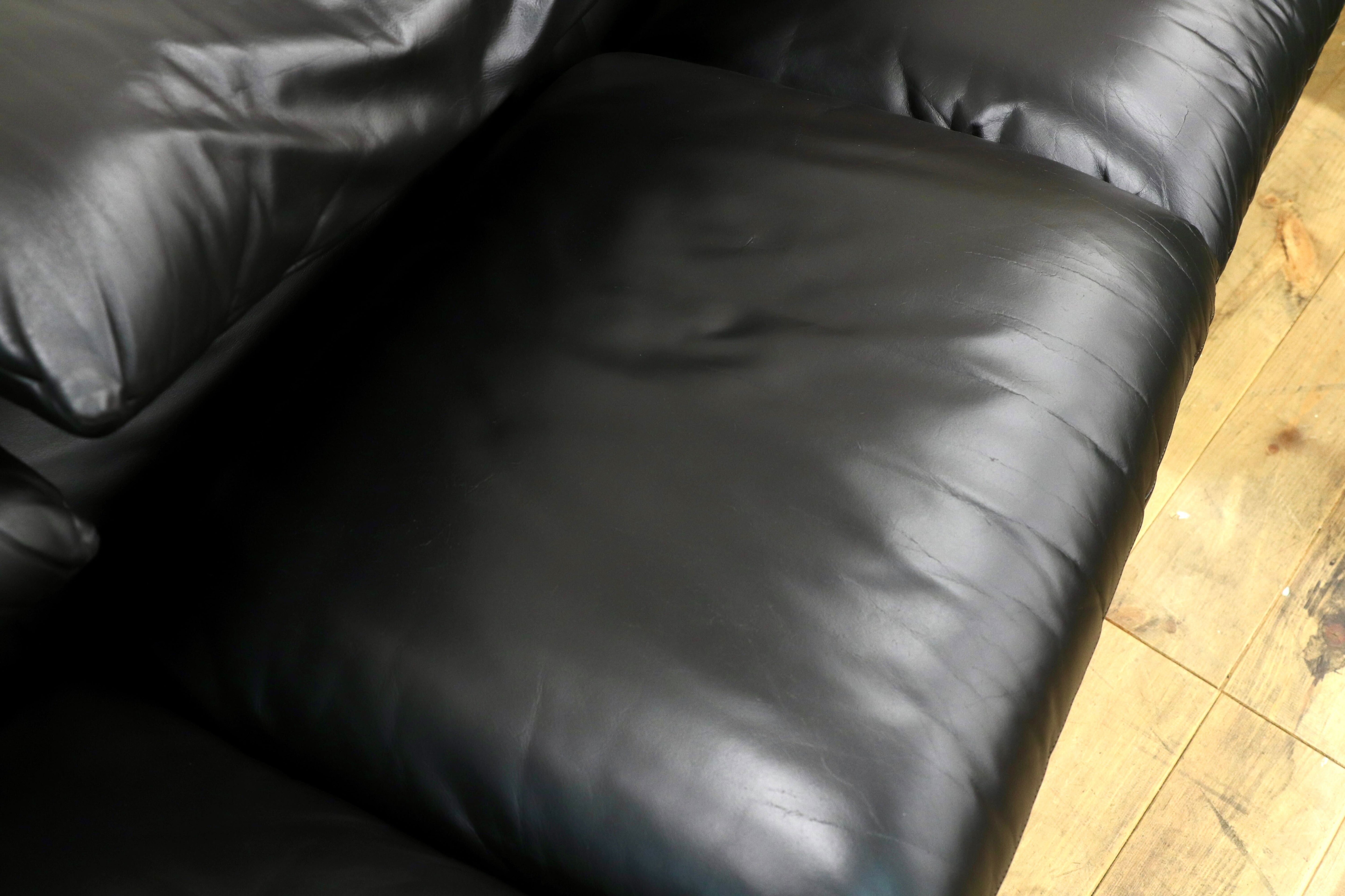 GMIN17○Cassina / カッシーナ 675 MARALUNGA マラルンガ 3人掛けソファ トリプルソファ 本革 ヴィコ・マジストレッティ 名作