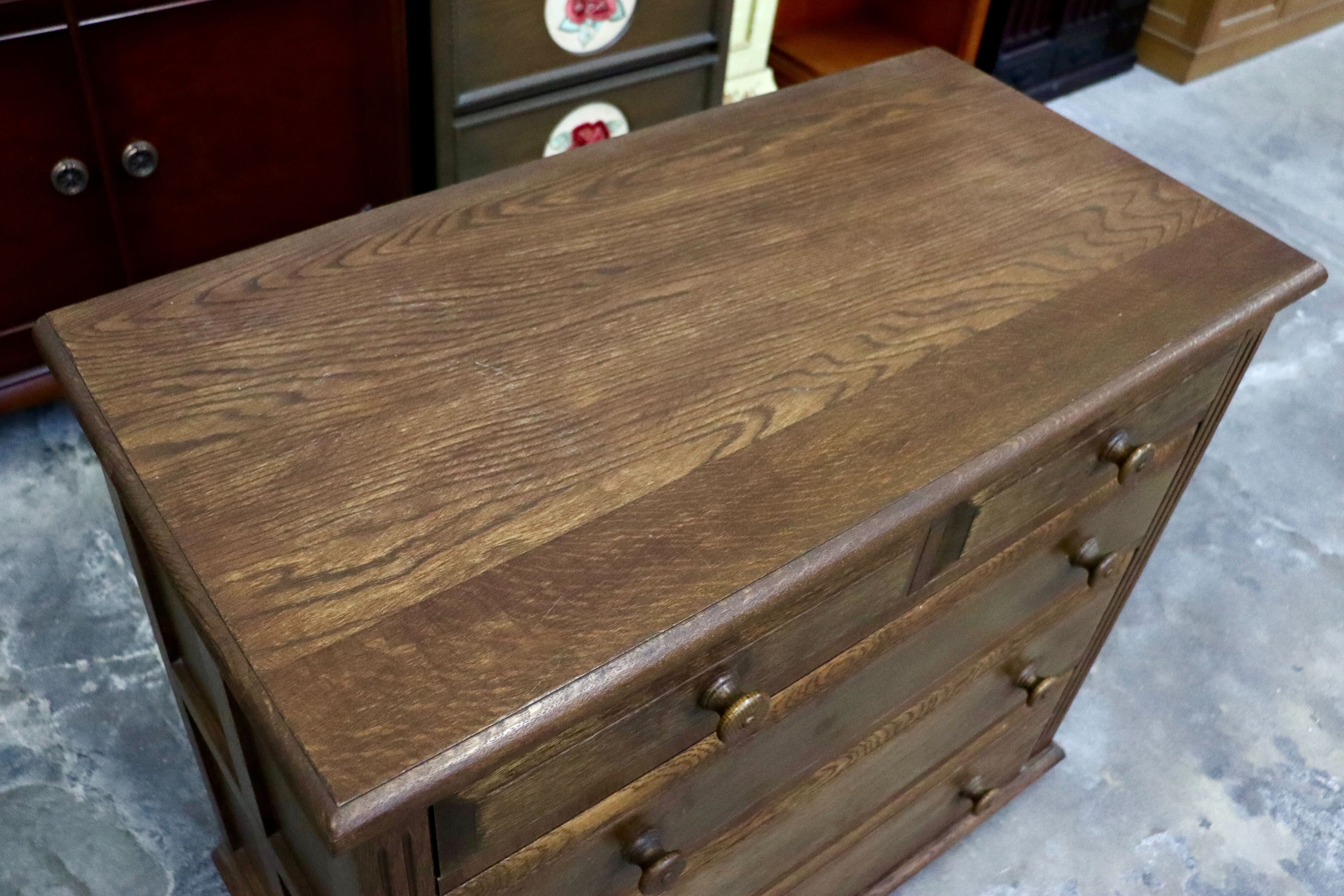 GMIH354○4段チェスト チェスト サイドボード 整理箪笥 引き出し 収納 木製 無垢 カントリー アンティーク ヴィンテージ